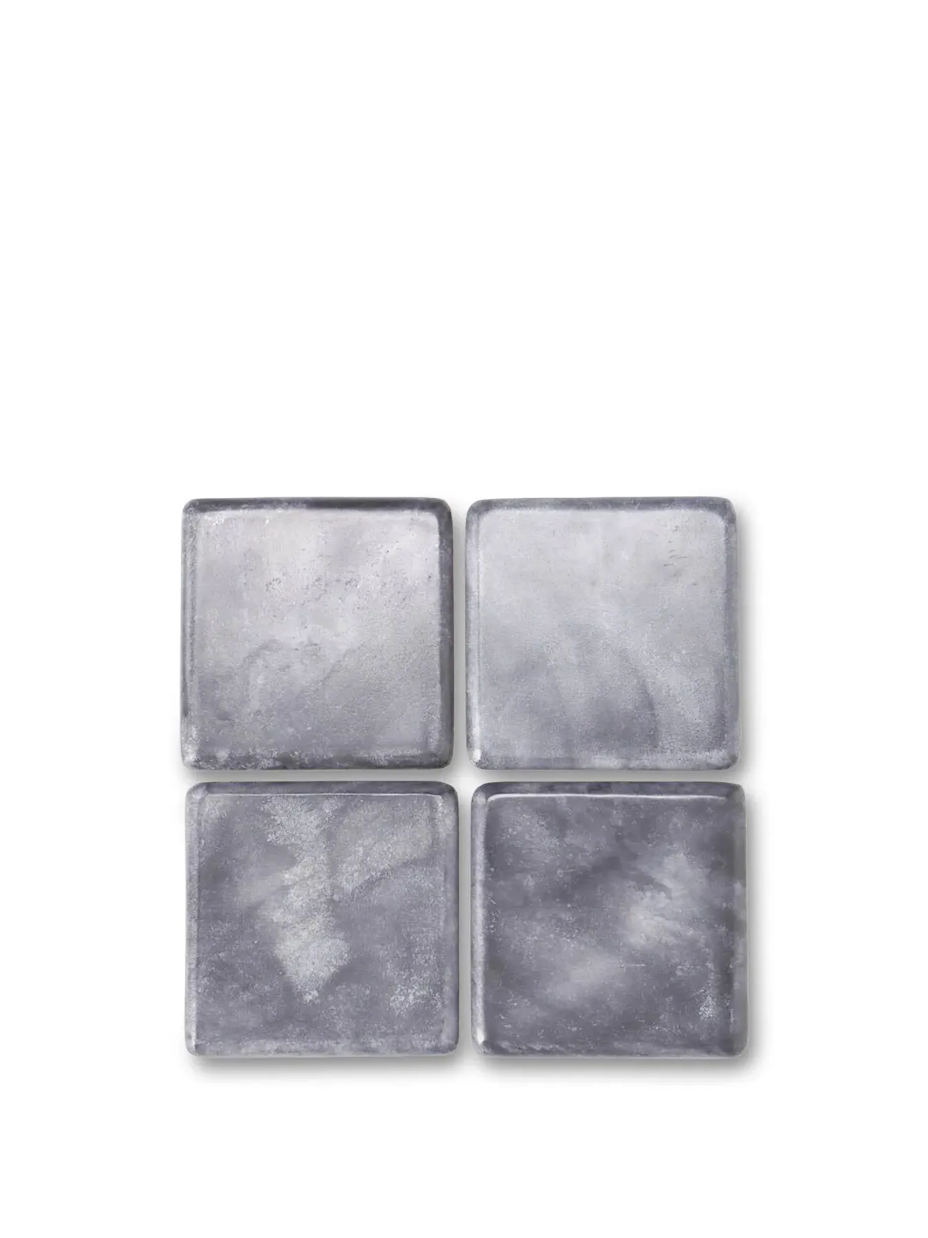 4-Piece Square Coaster Set - Black, Marble image