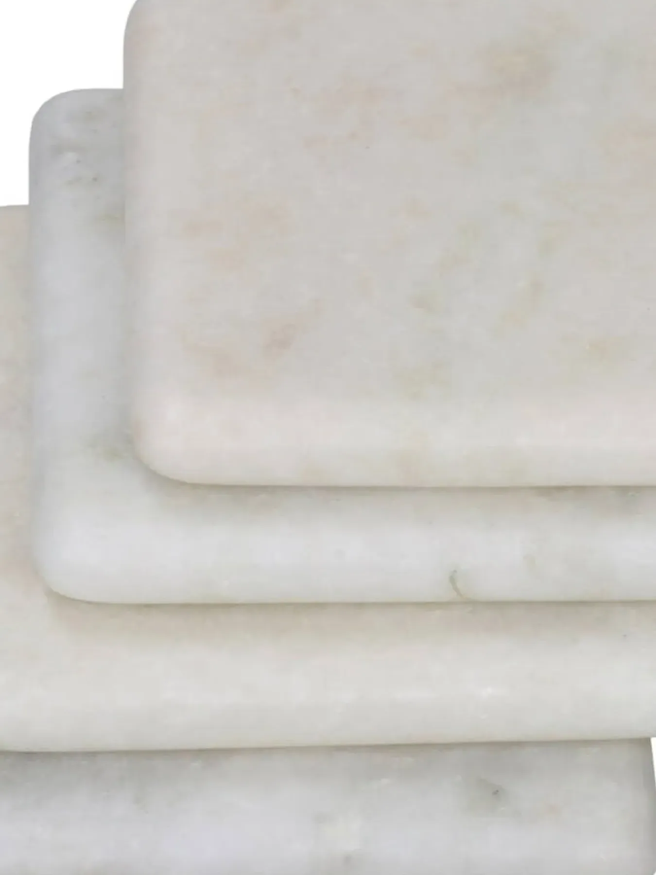 4-Piece Square Coaster Set - White, Marble