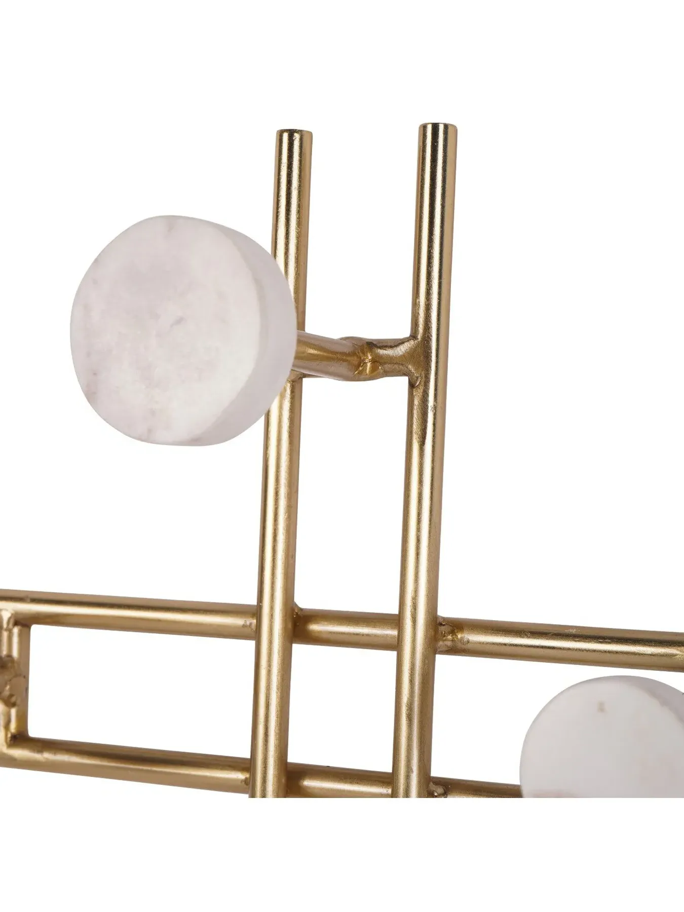 7-Hook Wall Hanger - White, Iron & Marble