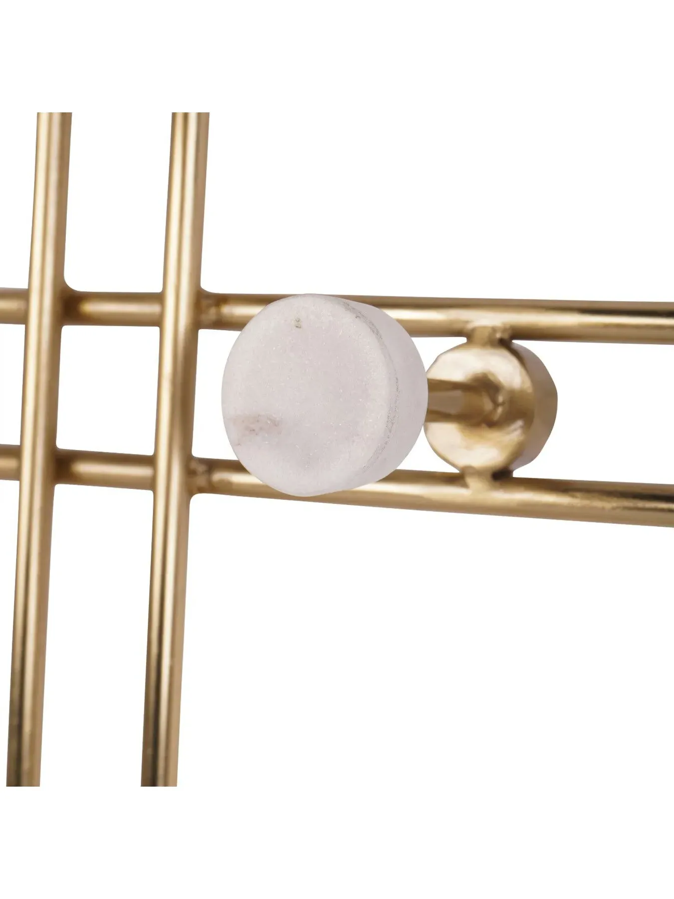 7-Hook Wall Hanger - White, Iron & Marble