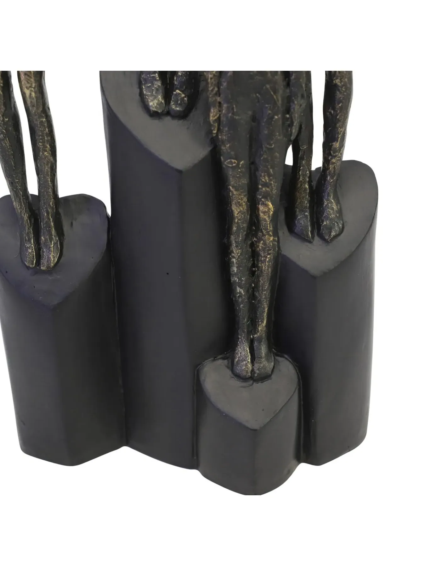 Abstract Family Sculpture on Hearts Plinth - Bronze