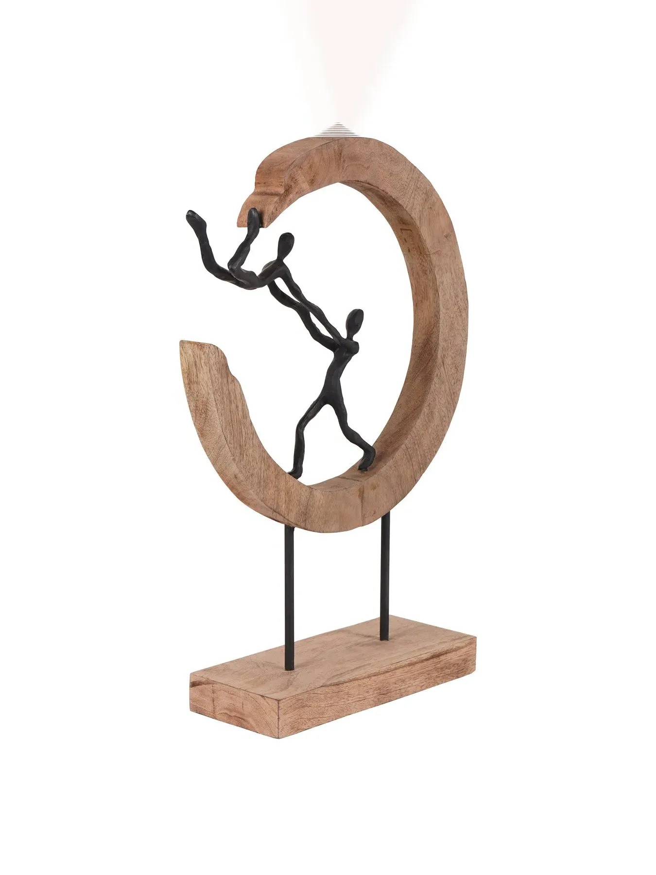 Abstract Human Sculpture on Stand - Black, Wood