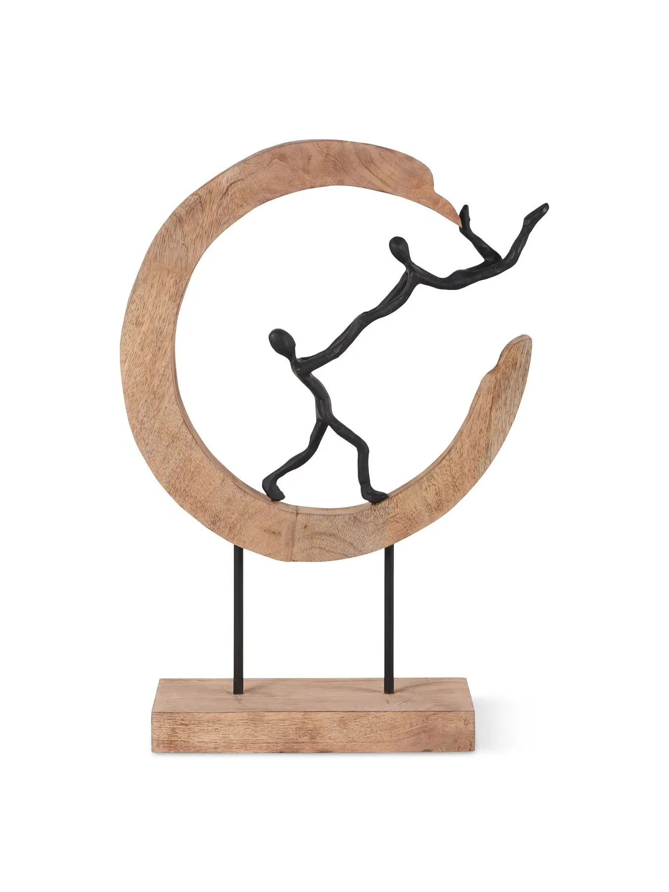 Abstract Human Sculpture on Stand - Black, Wood image