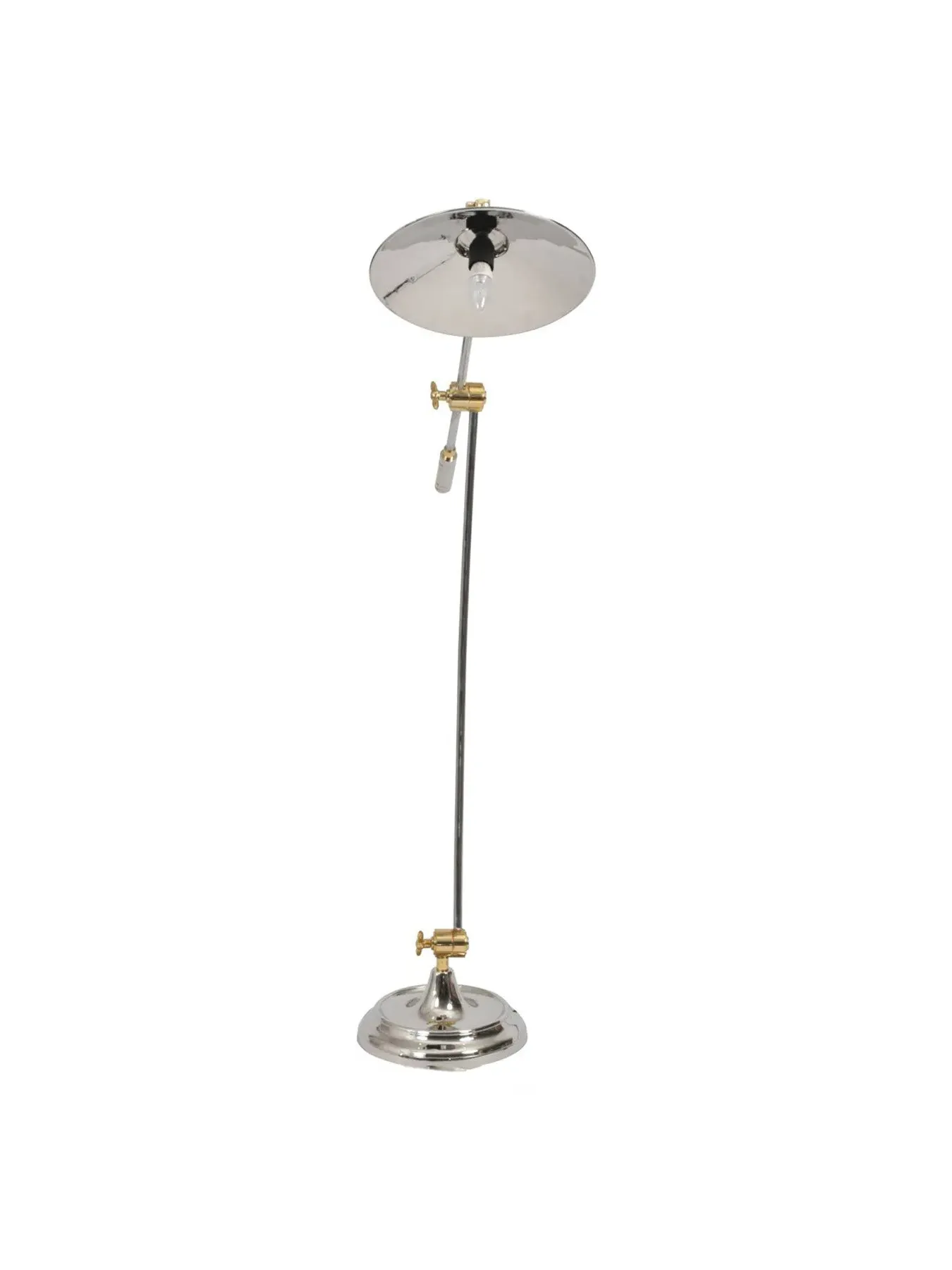Adjustable Floor Lamp - Silver, Brass Steel
