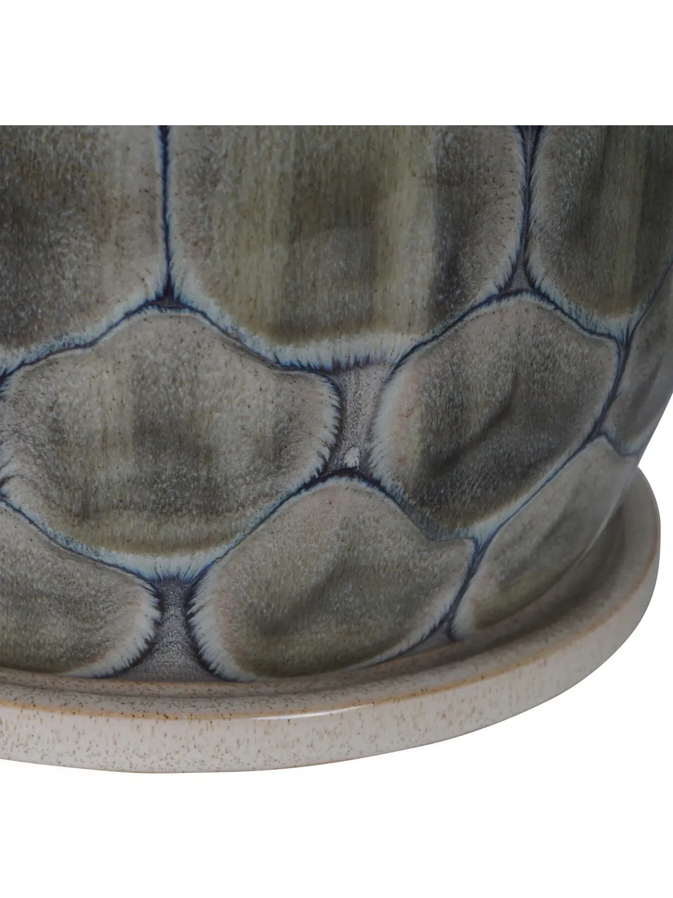 Armadillo Ceramic Planter with Base - Blue, Ceramic