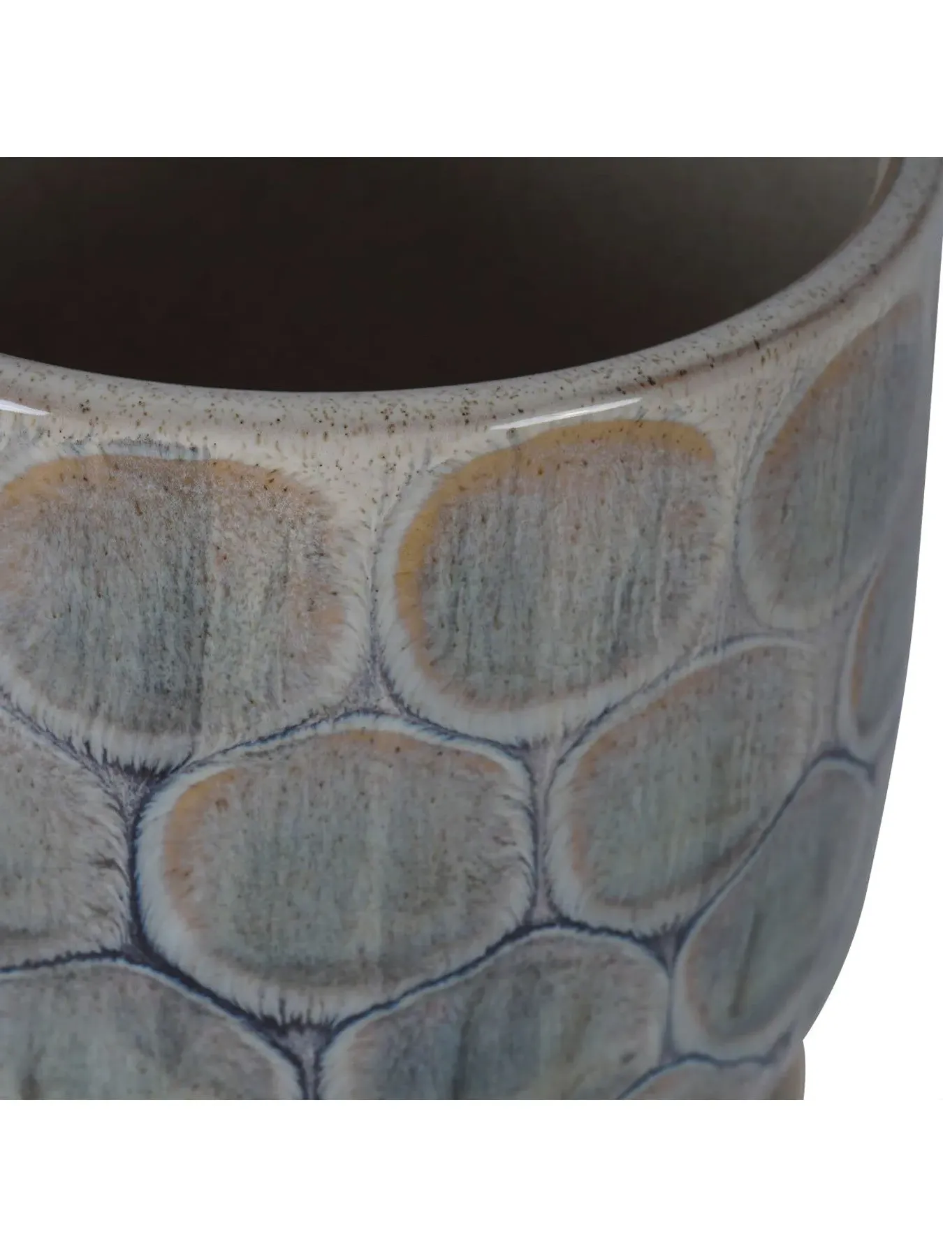 Armadillo Ceramic Planter with Base - Blue Grey