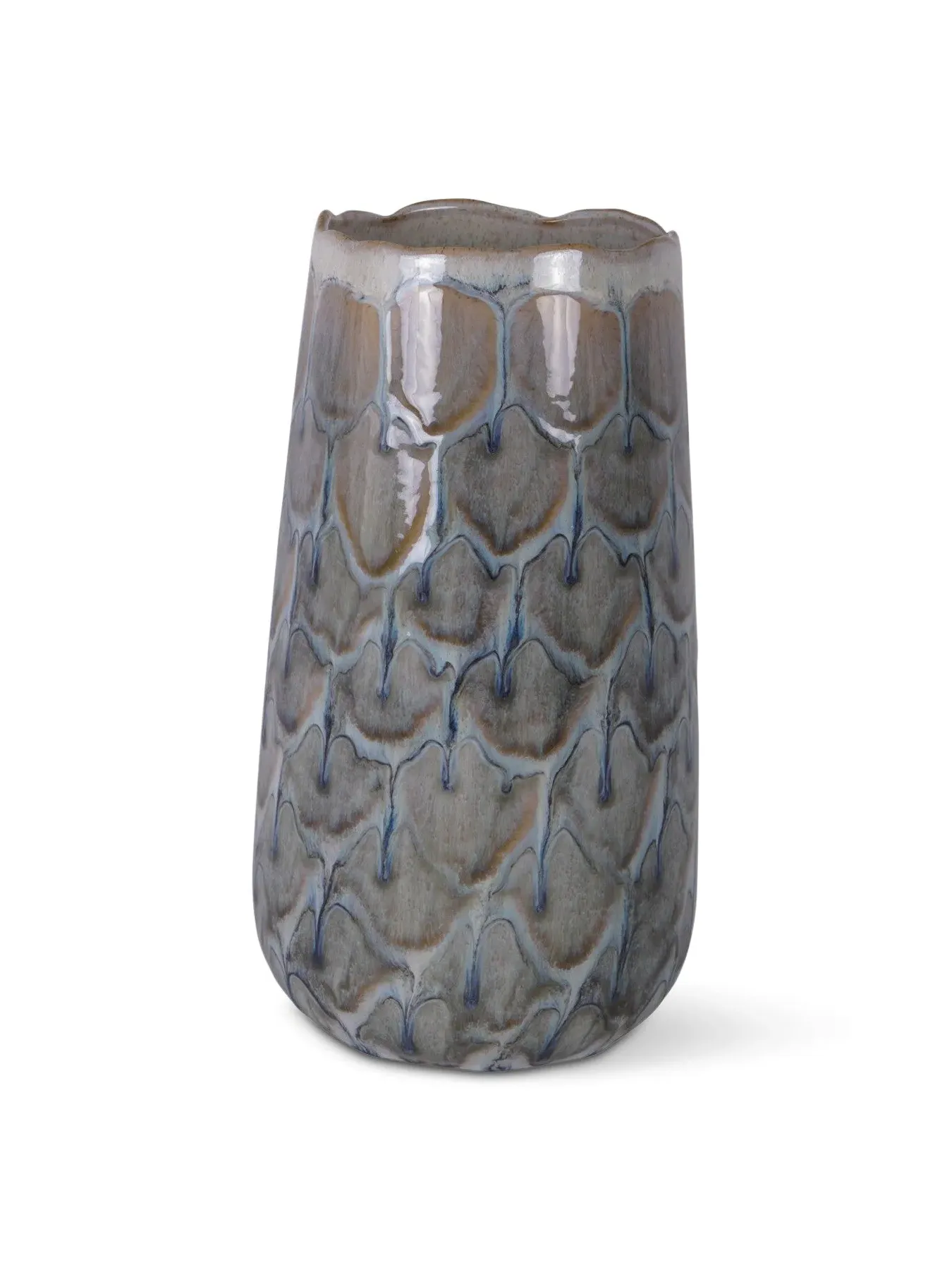 Armadillo Ceramic Vase - White Blue Grey image
