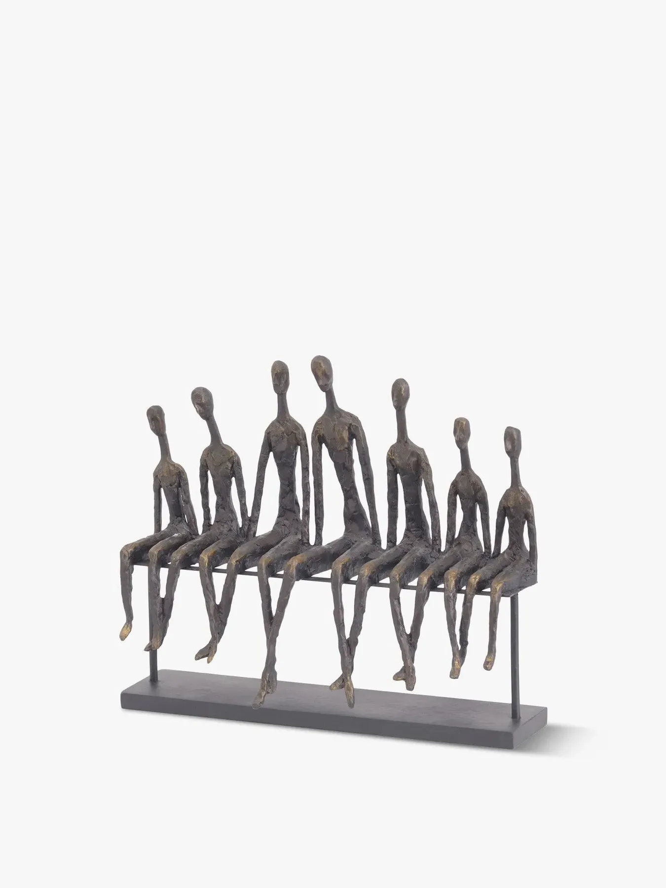 Bench Sculpture with Figures - Bronze image