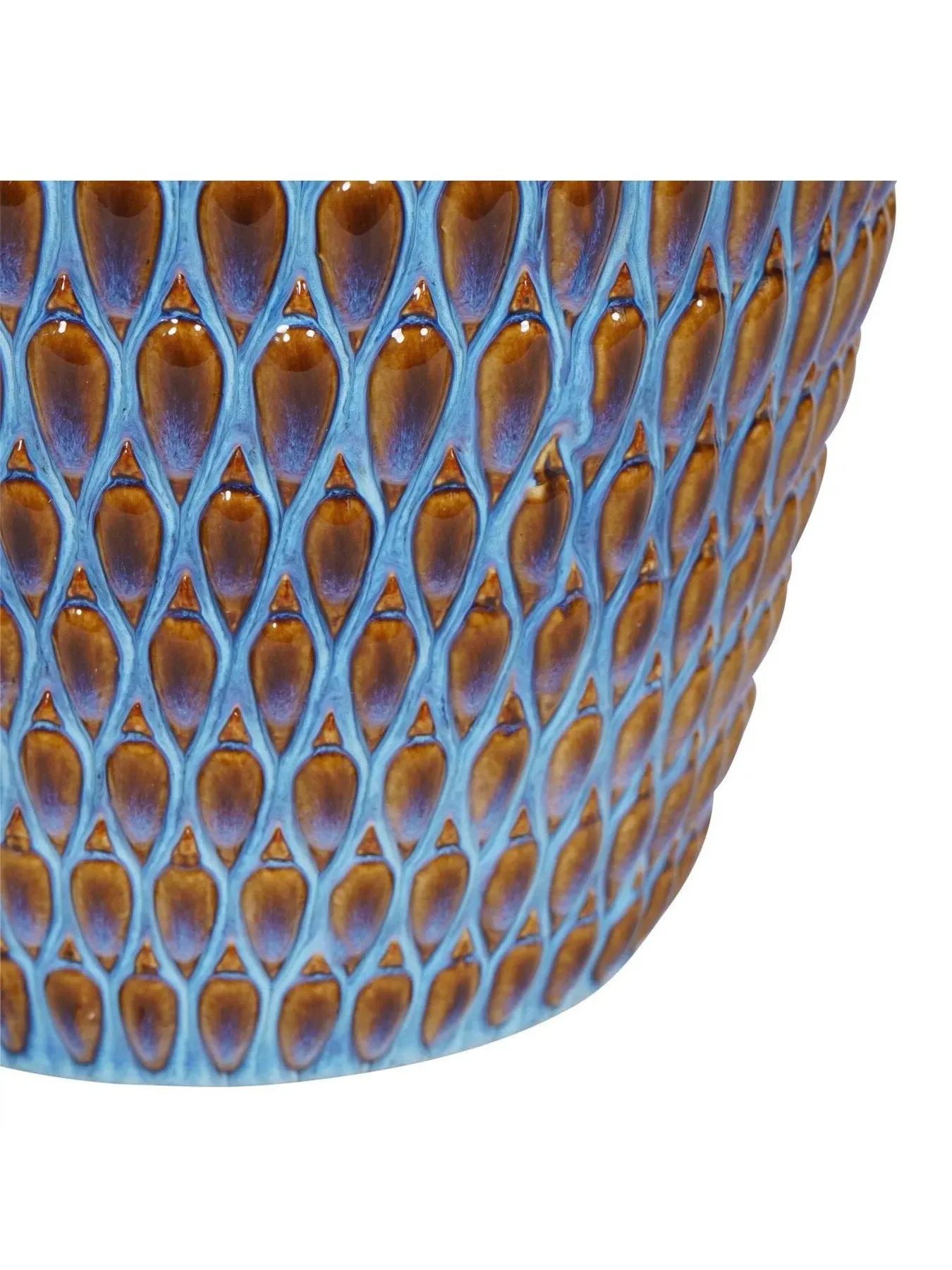 Ceramic Planter with Reactive Glaze - Blue