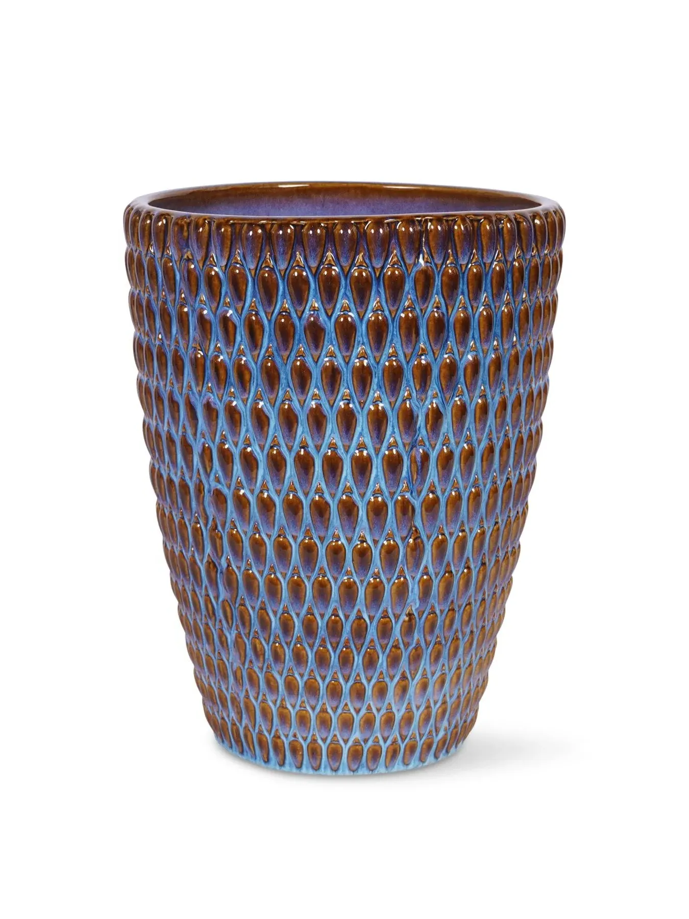 Ceramic Planter with Reactive Glaze - Blue image