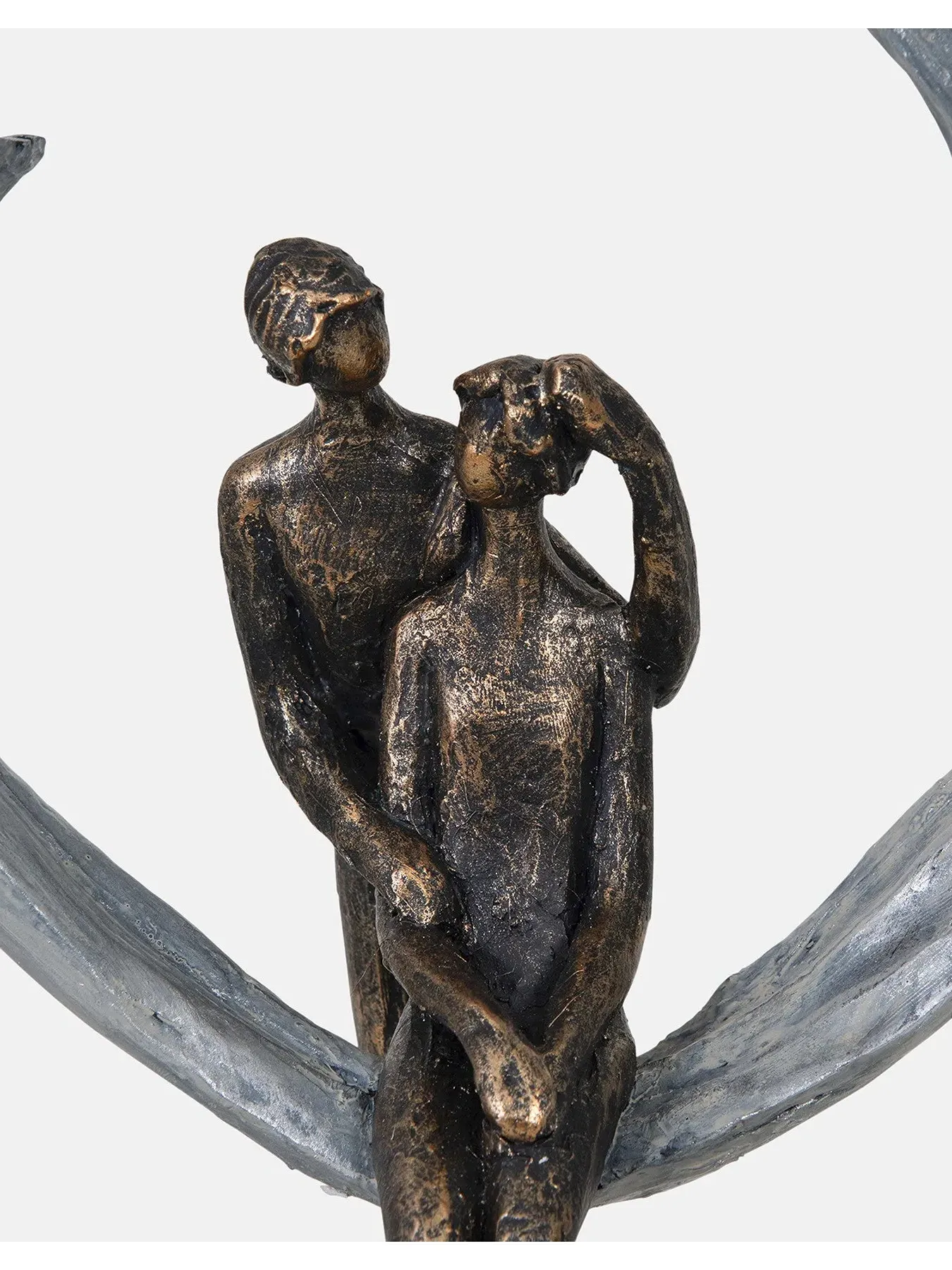 Circular Heart Love Sculpture - Bronze