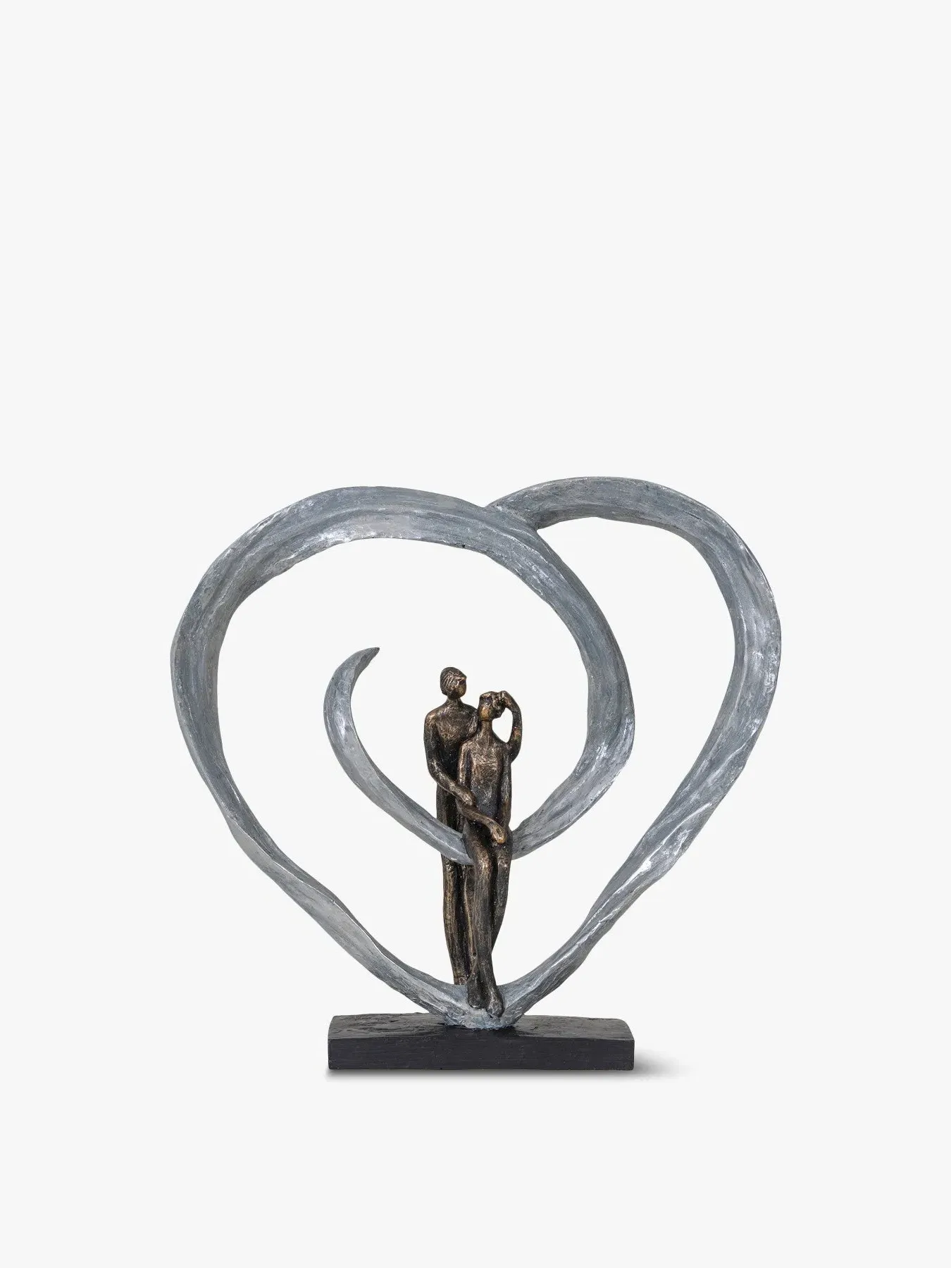 Circular Heart Love Sculpture - Bronze image