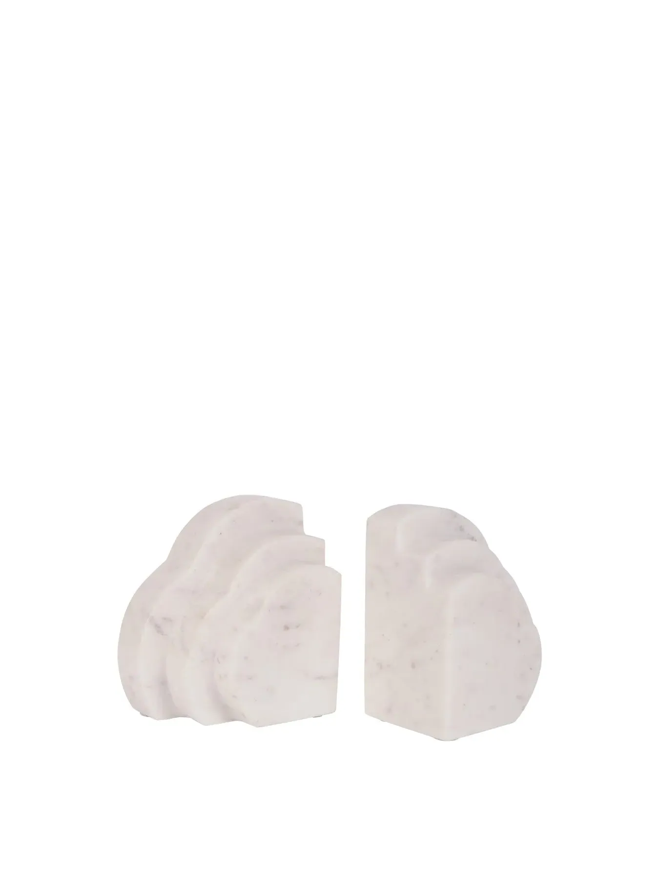 Cloud Bookends - White, Marble
