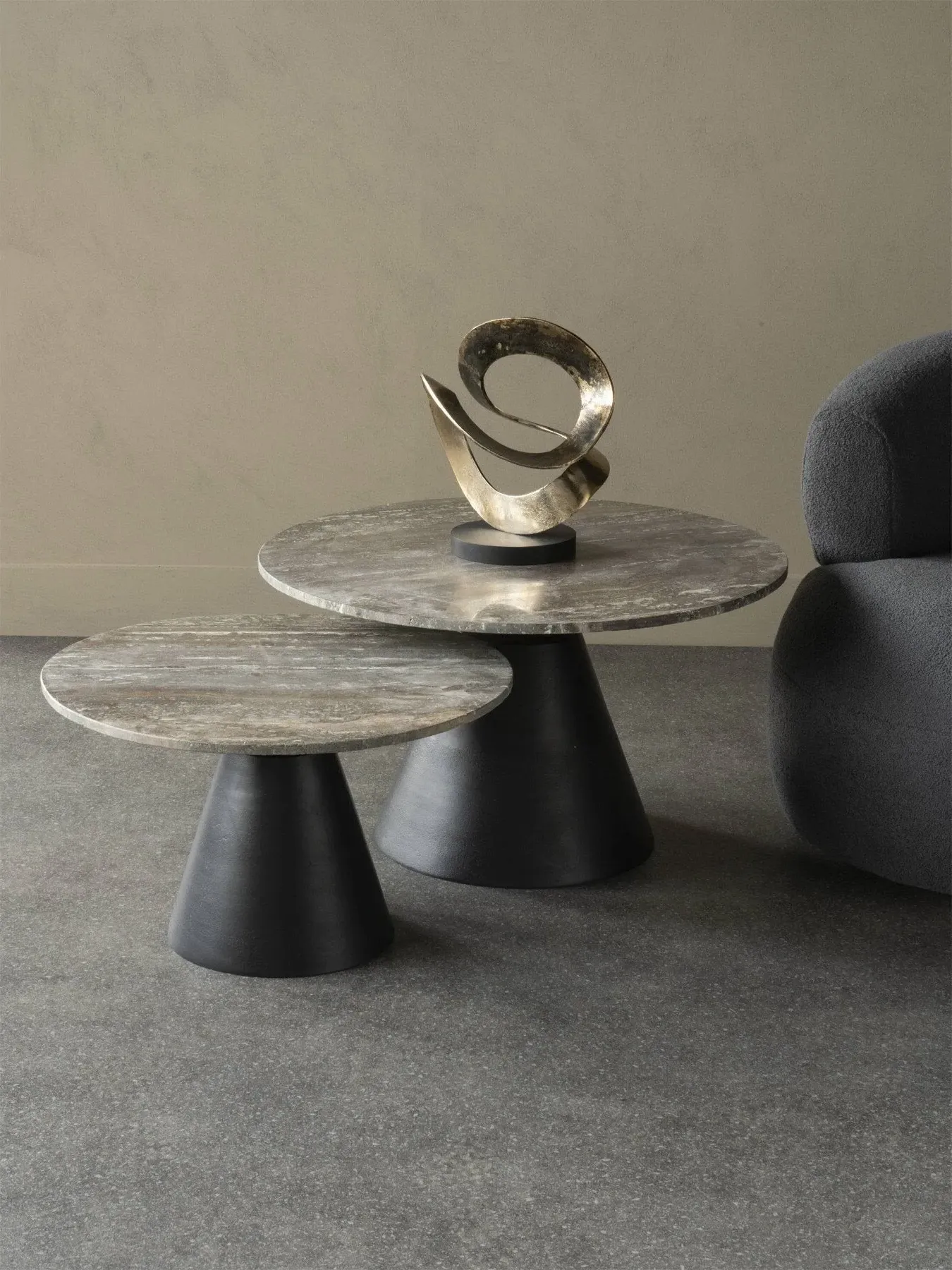 Coffee Table - Grey, Travertine