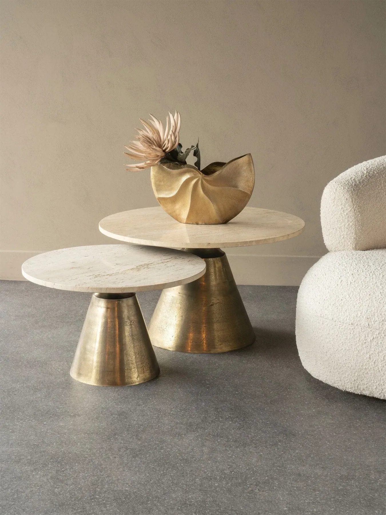 Coffee Table - Peach, Travertine