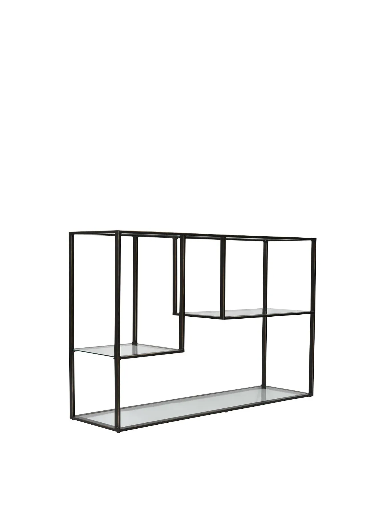 Console Table with Glass Top - Bronze, Metal