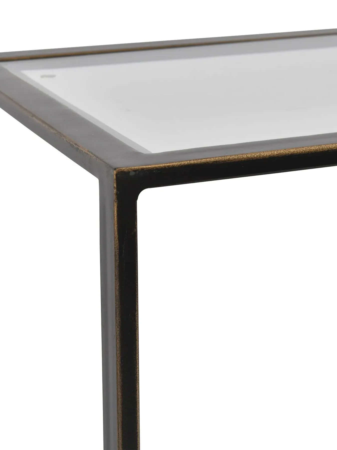 Console Table with Glass Top - Bronze, Metal