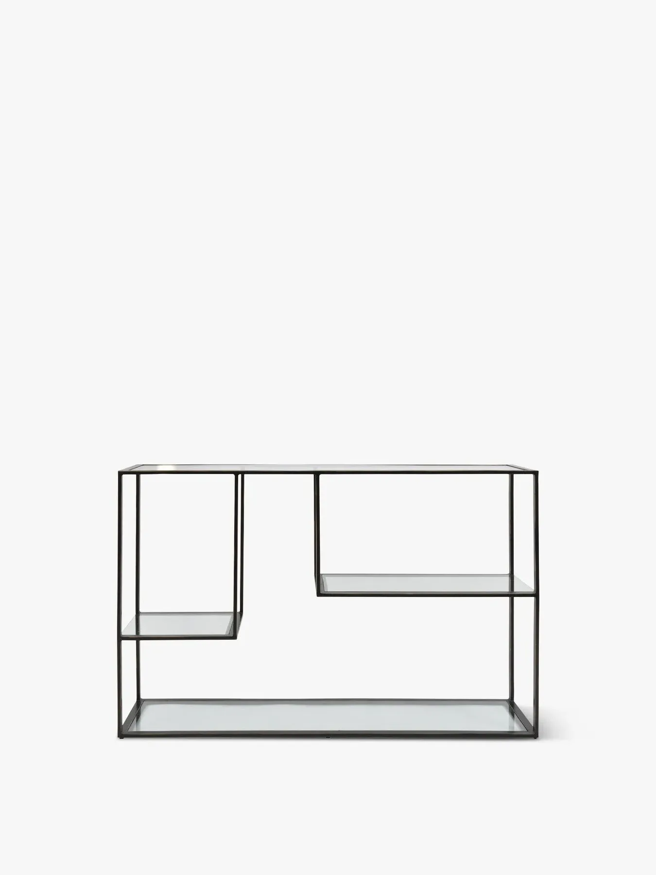 Console Table with Glass Top - Bronze, Metal image
