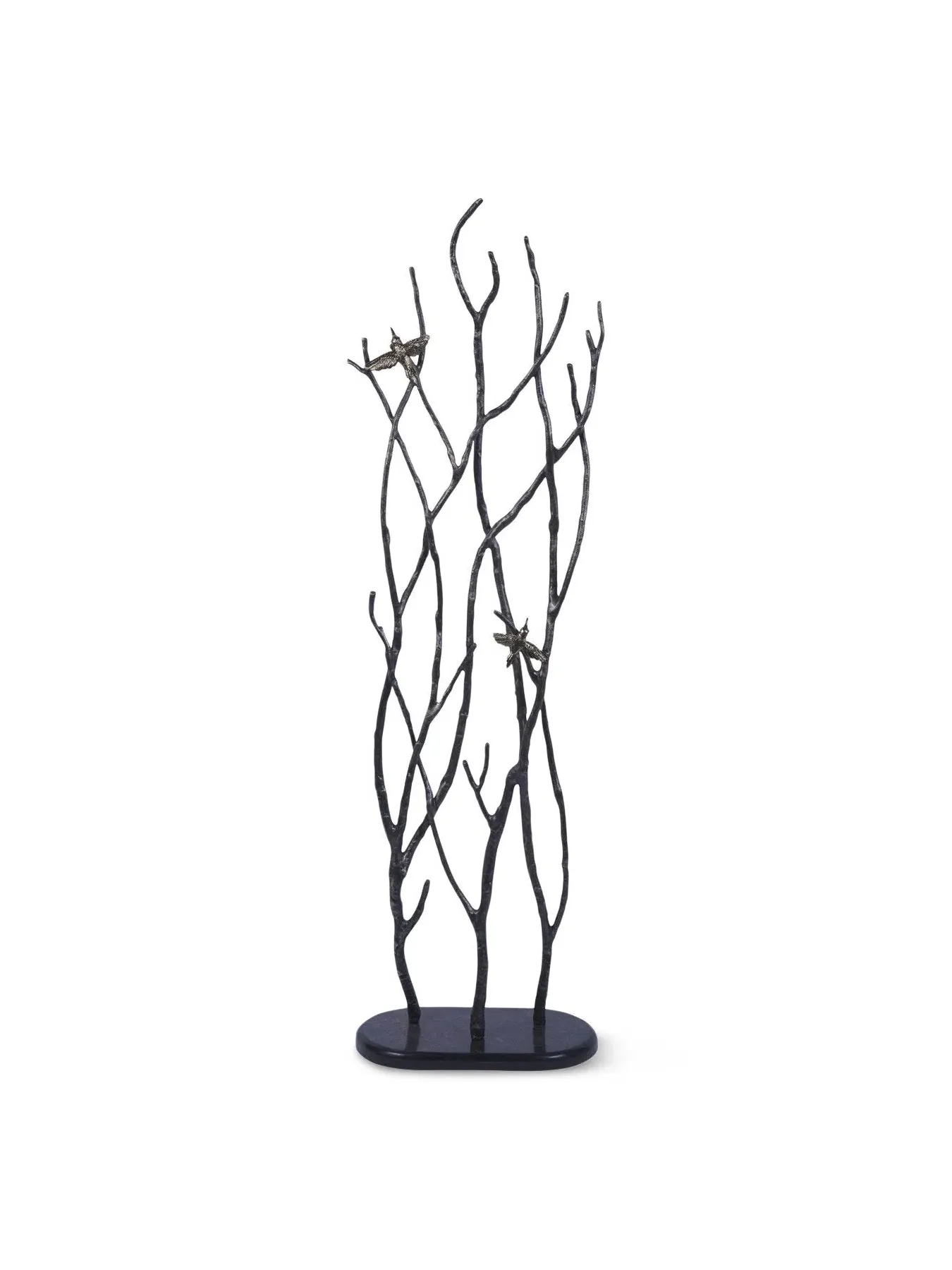 Decorative Screen Sculpture with Birds - Black image