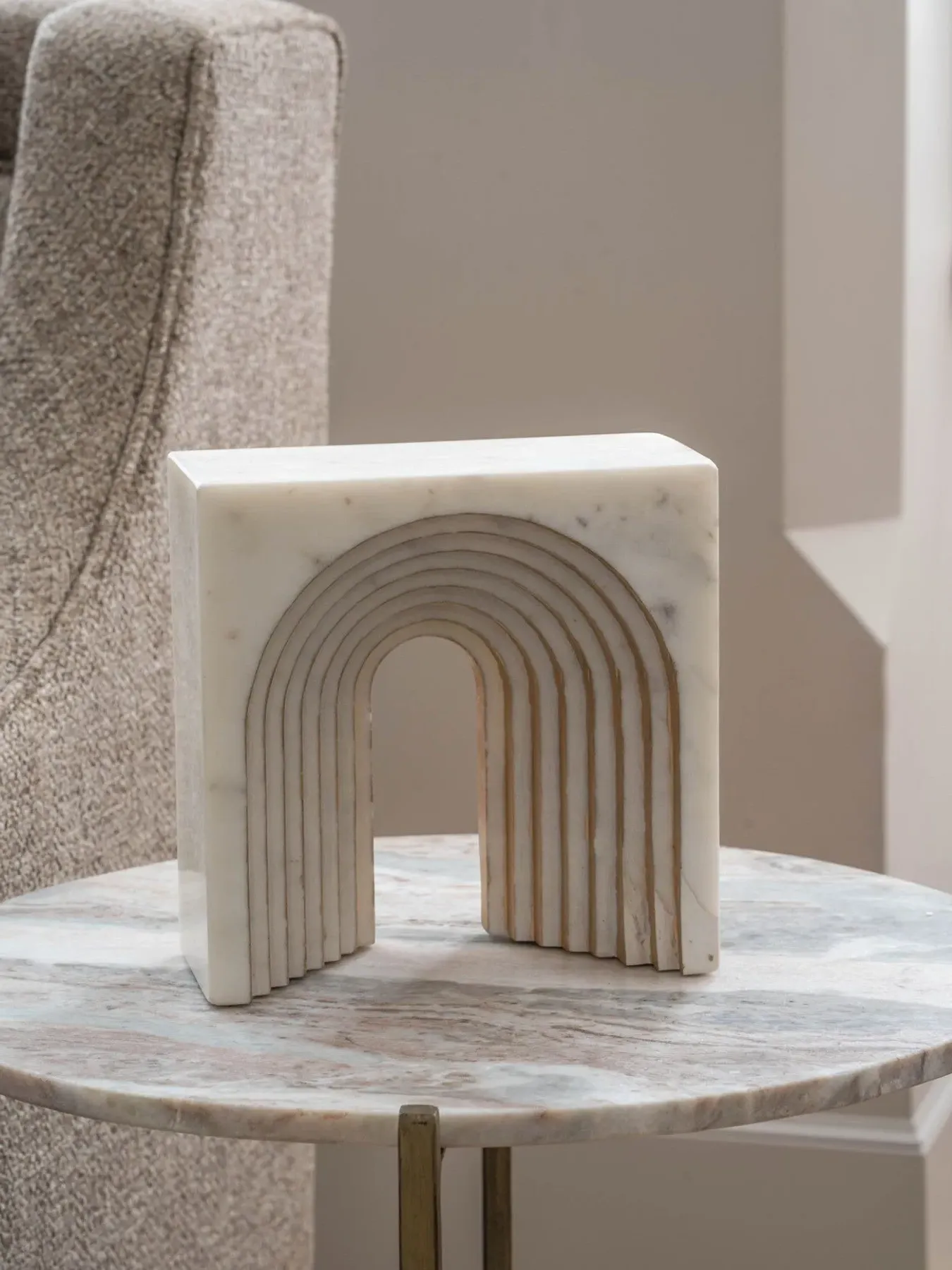 Decorative Sculpture - White, Marble
