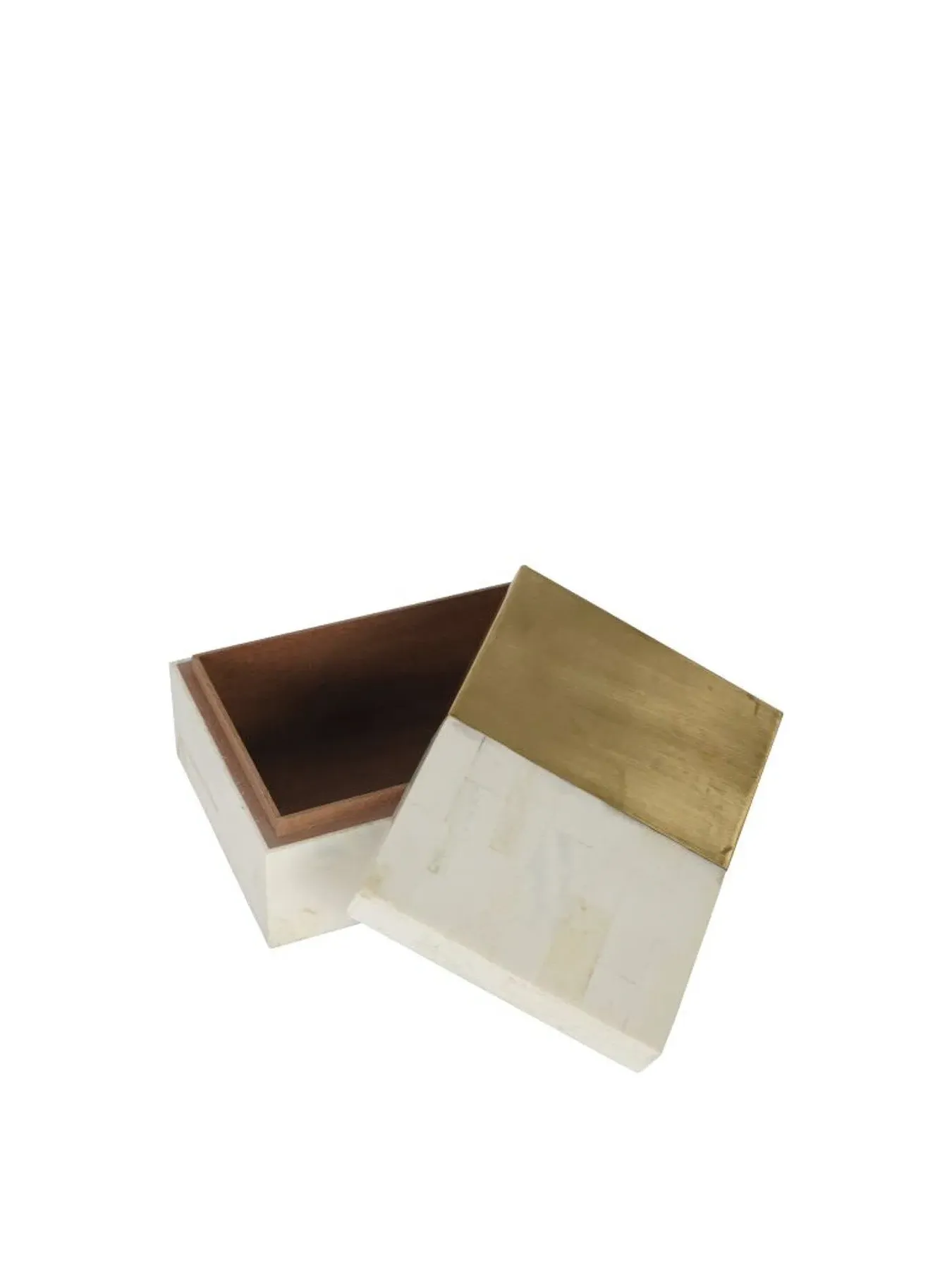 Decorative Storage Box - Ivory, Brass