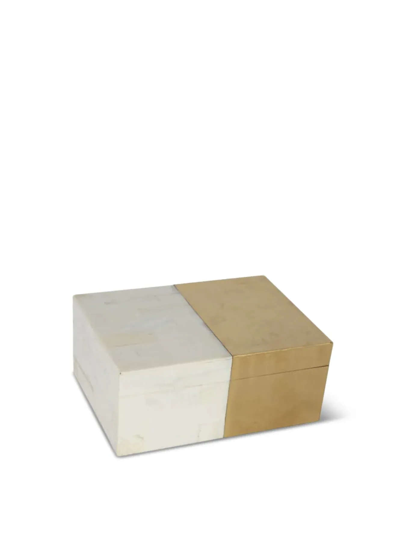 Decorative Storage Box - Ivory, Brass image
