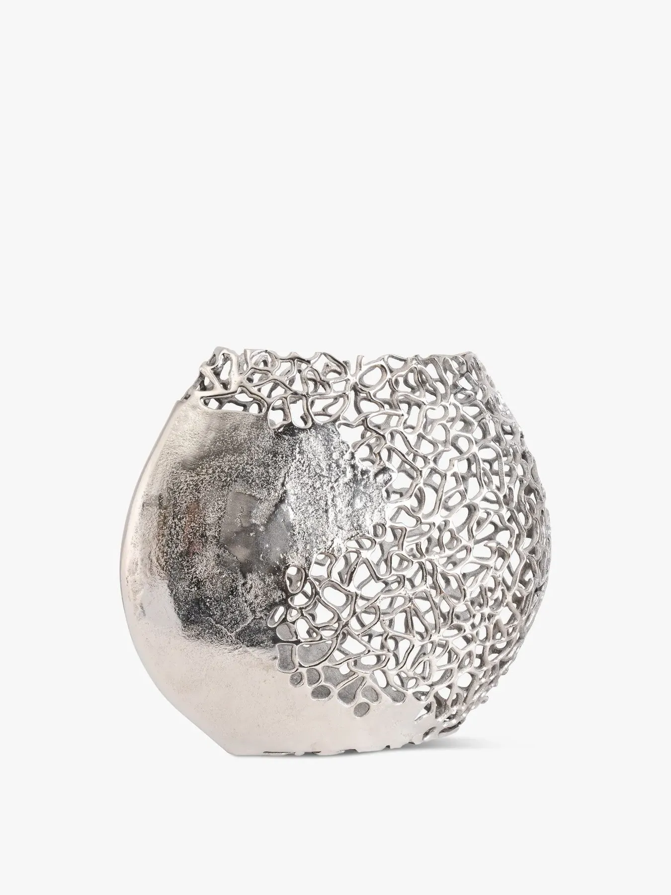 Ellipse Vase Coral Design - Silver, Aluminium image