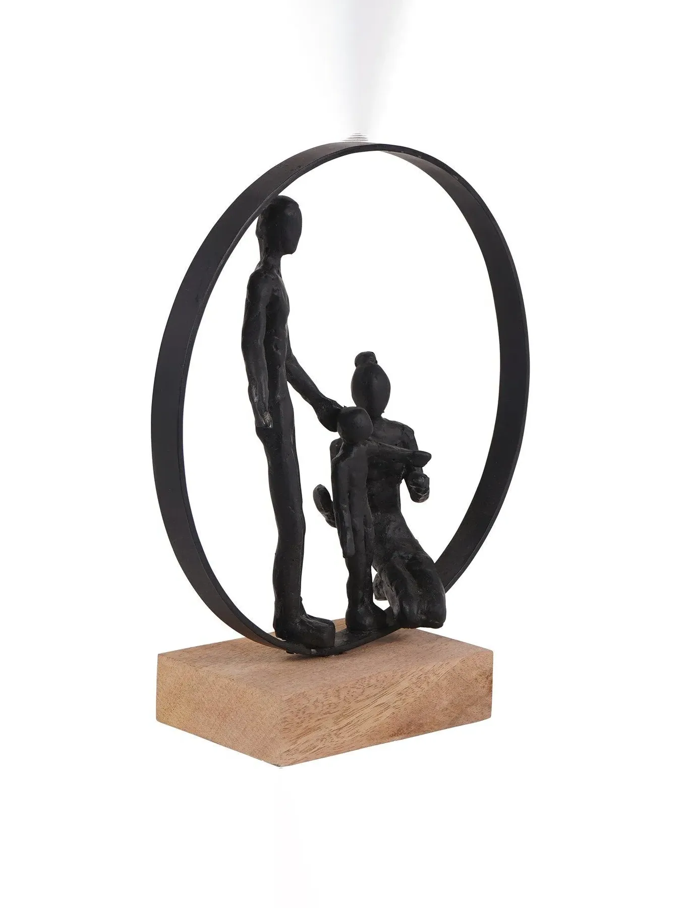 Family Bond Sculpture on Stand - Black, Wood
