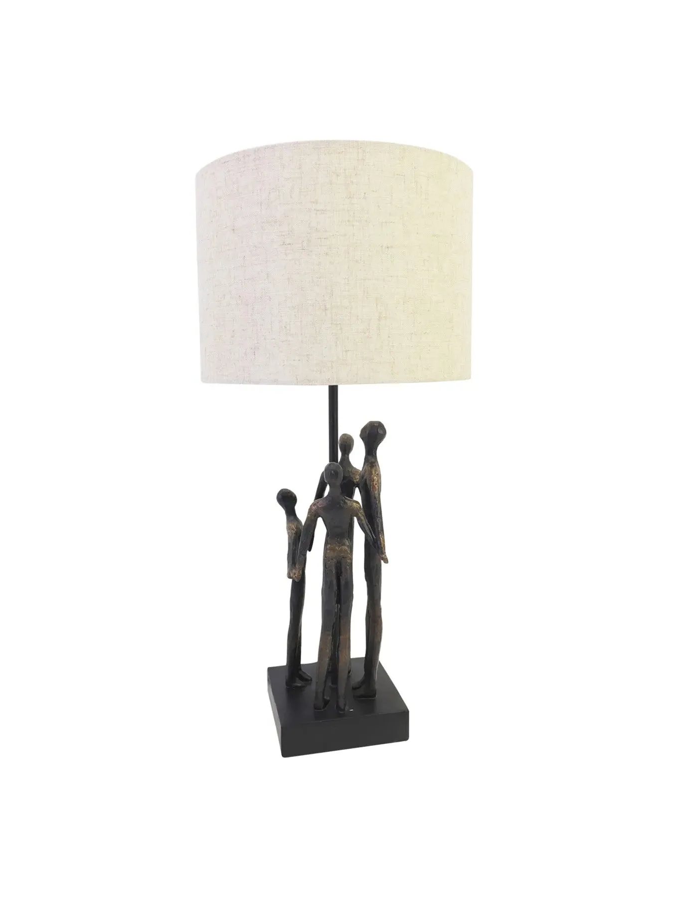 Family Sculpture Table Lamp with Shade - Bronze