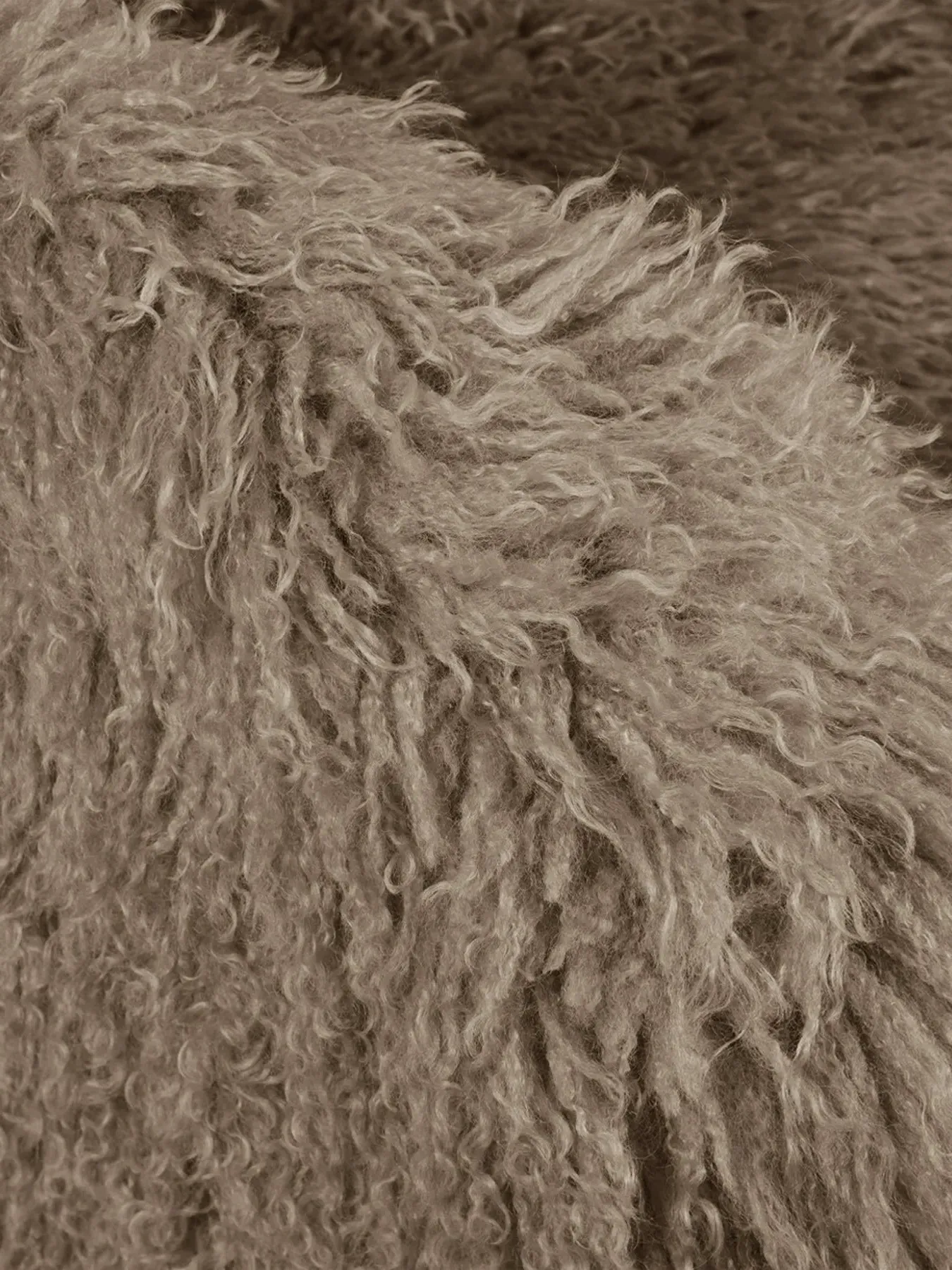 Faux Sheepskin Armchair - Dark Coffee, Fabric