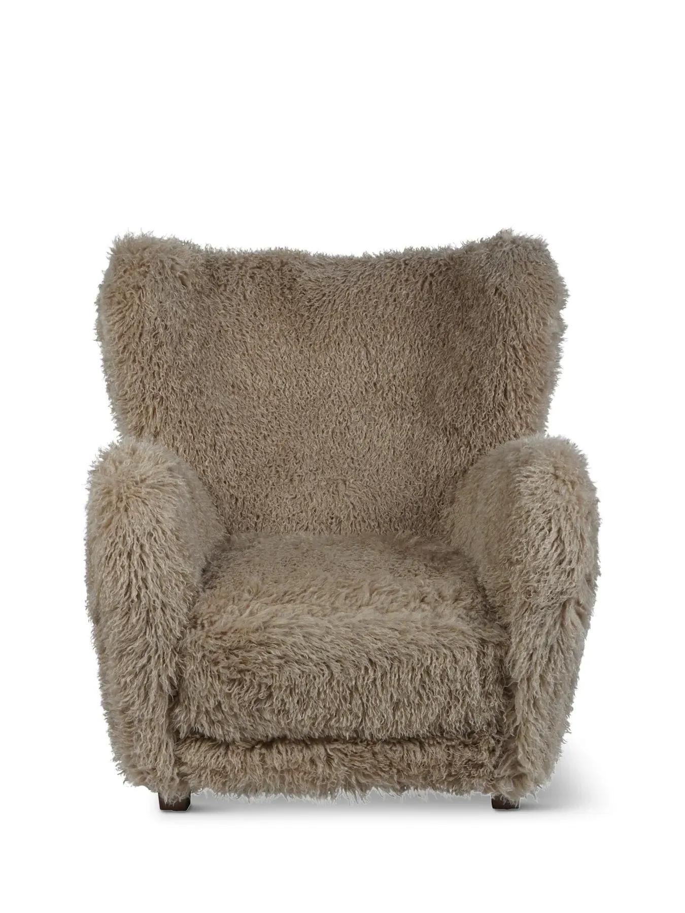 Faux Sheepskin Armchair - Dark Coffee, Fabric image