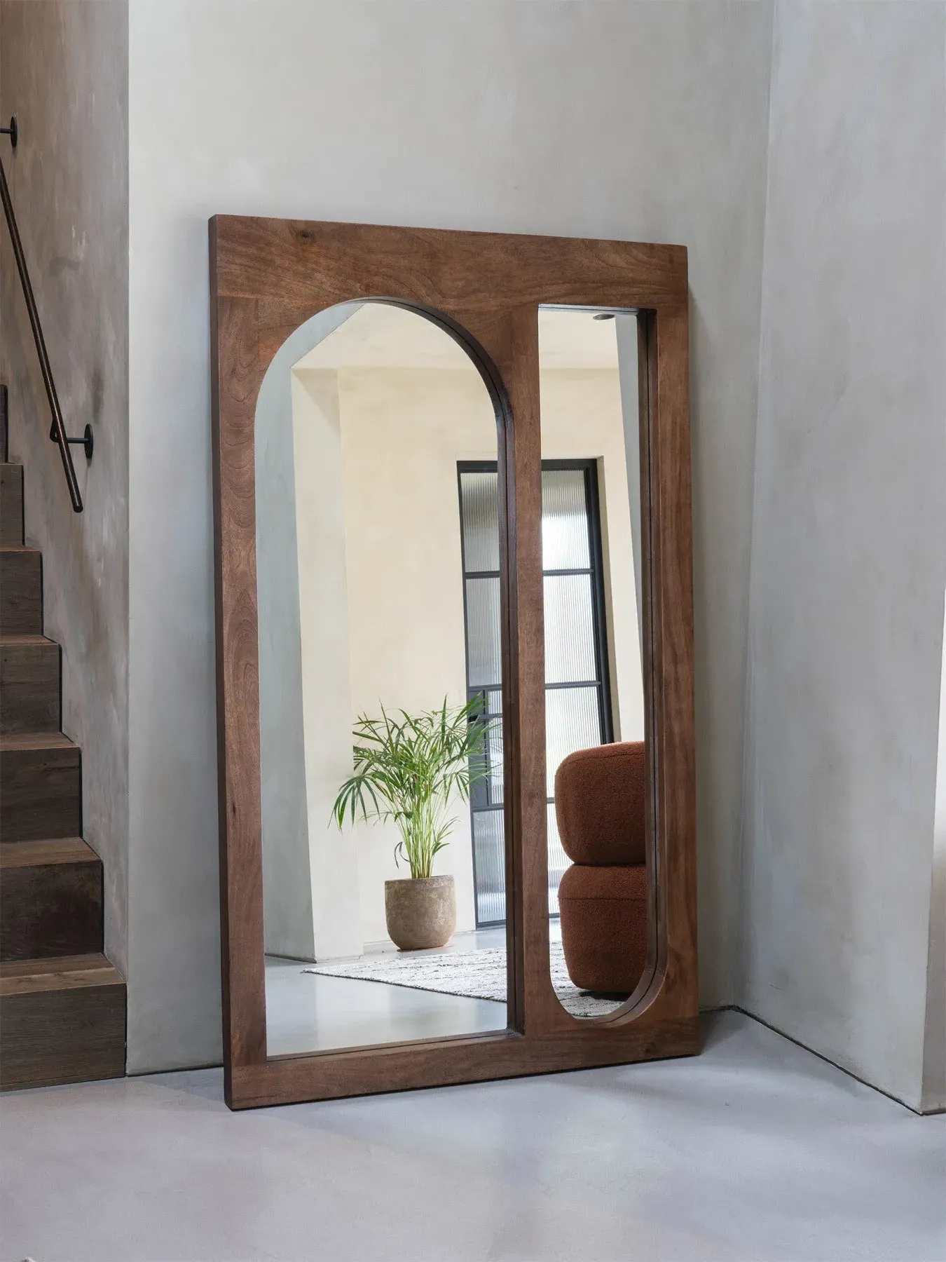 Floor Standing Mirror - Brown, Wood