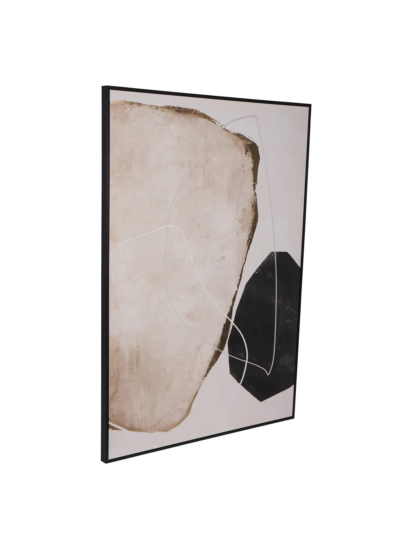 Framed Abstract Canvas - Monotone, Wood
