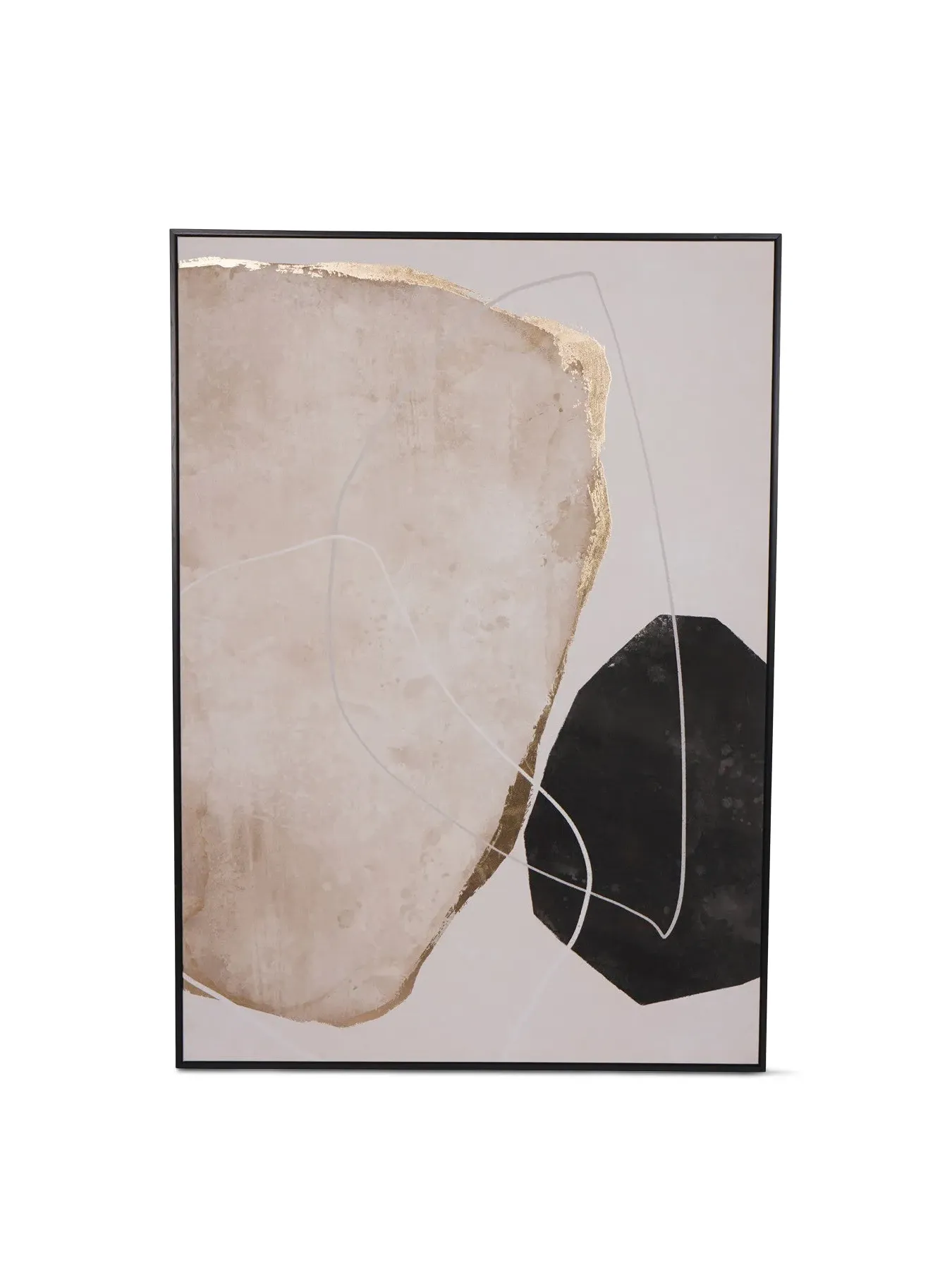 Framed Abstract Canvas - Monotone, Wood image