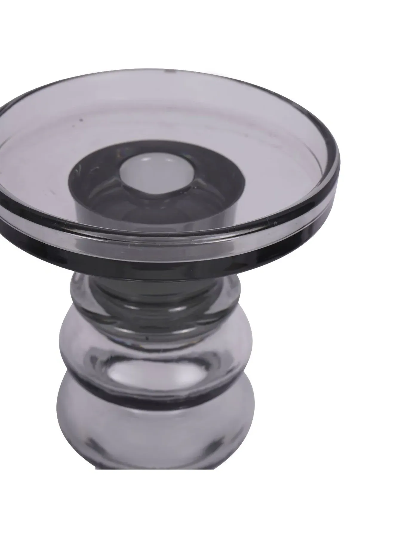 Glass Candle Holder - Grey