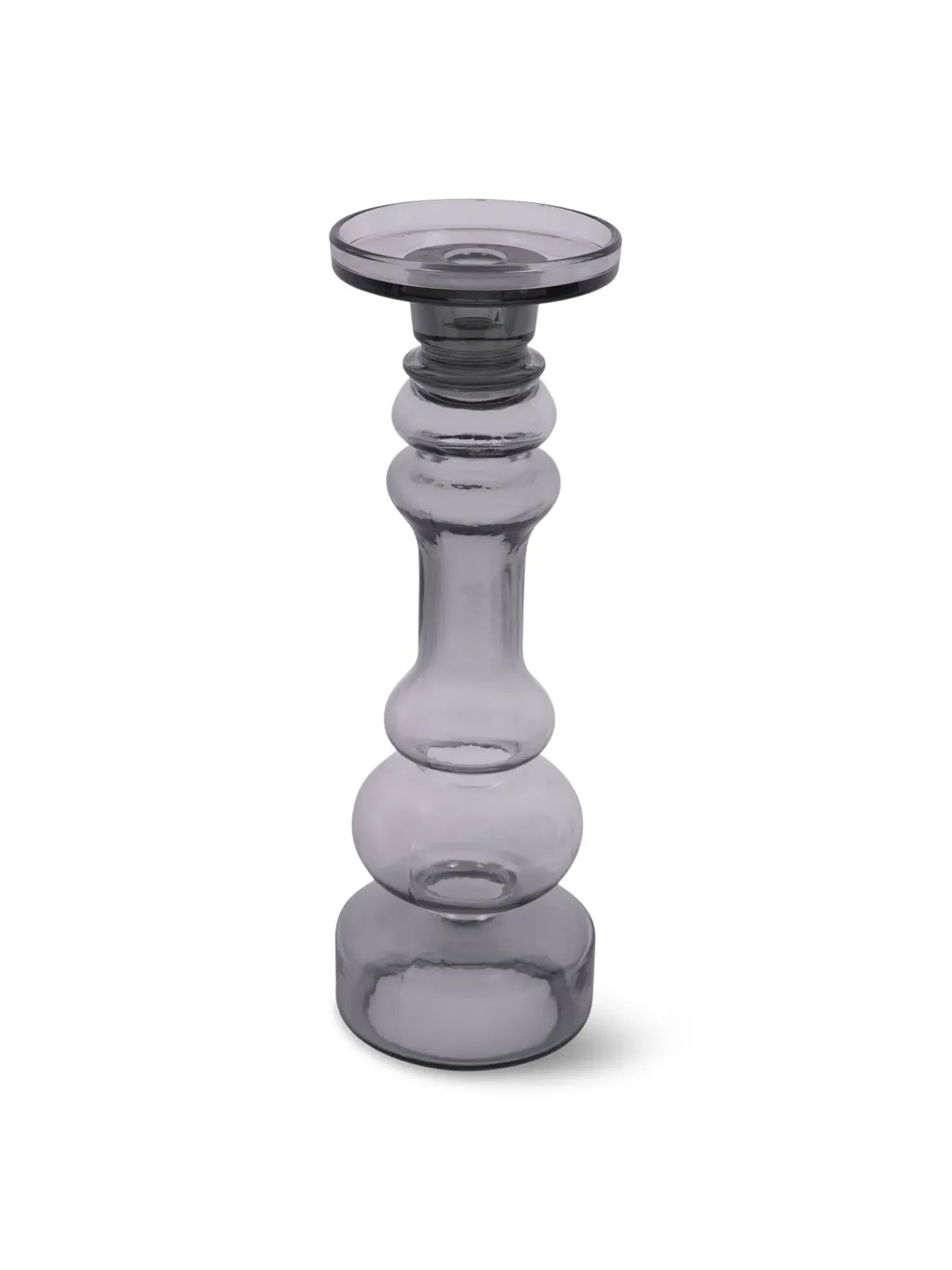 Glass Candle Holder - Grey image