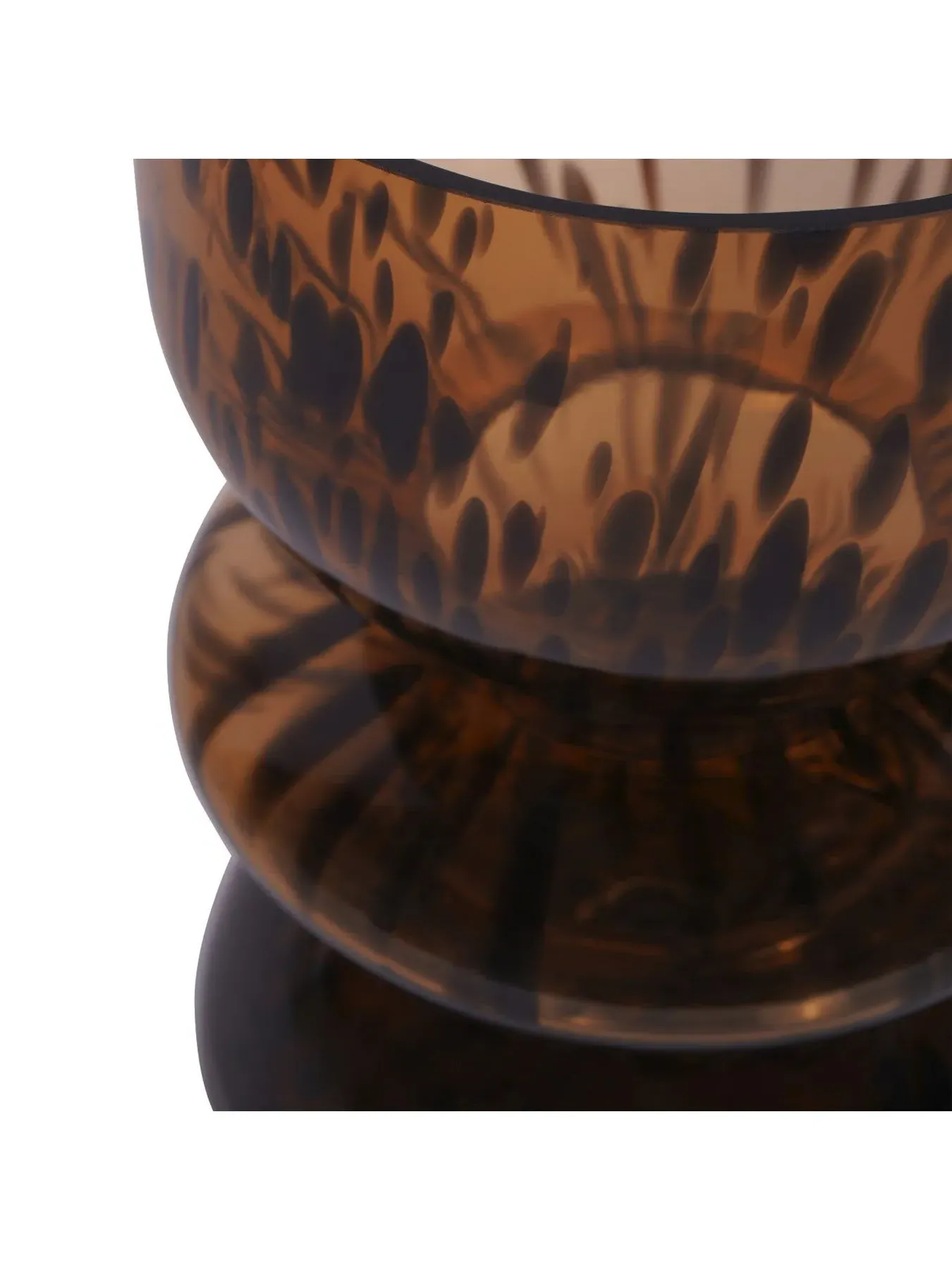 Glass Vase Candle Holder - Brown Black, Glass