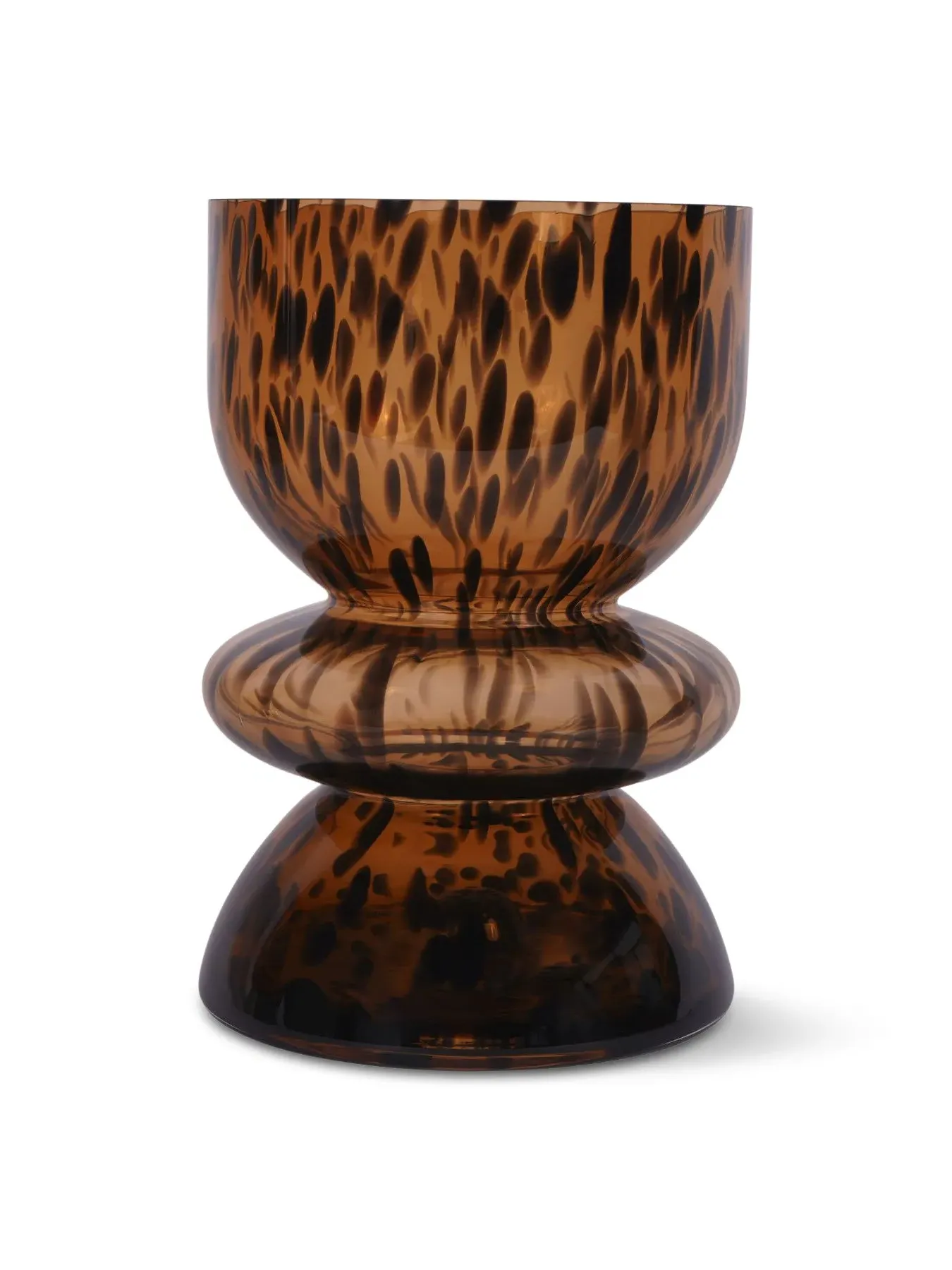 Glass Vase Candle Holder - Brown Black, Glass image