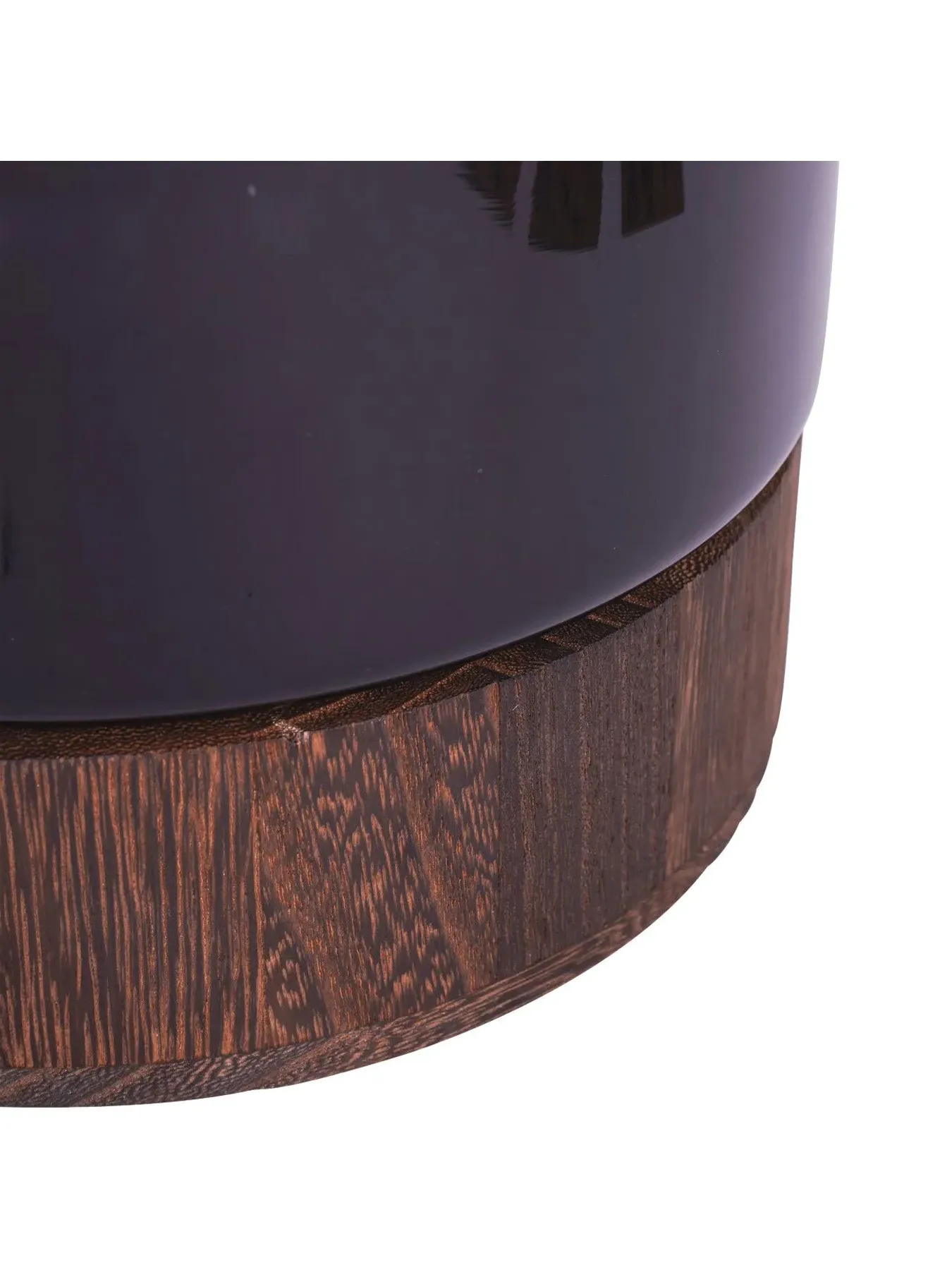 Glass Votive Vase with Wooden Base - Black