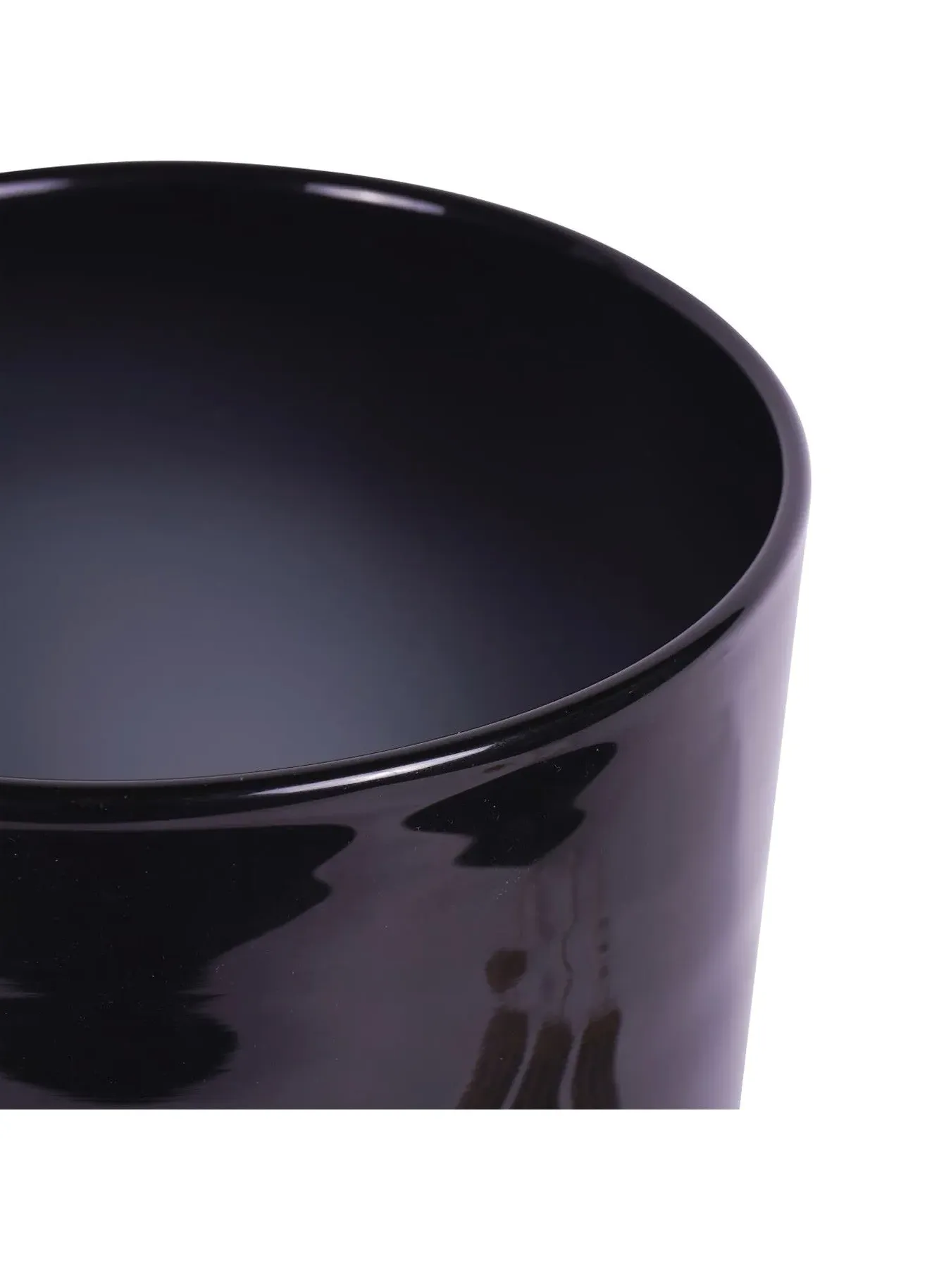 Glass Votive Vase with Wooden Base - Black