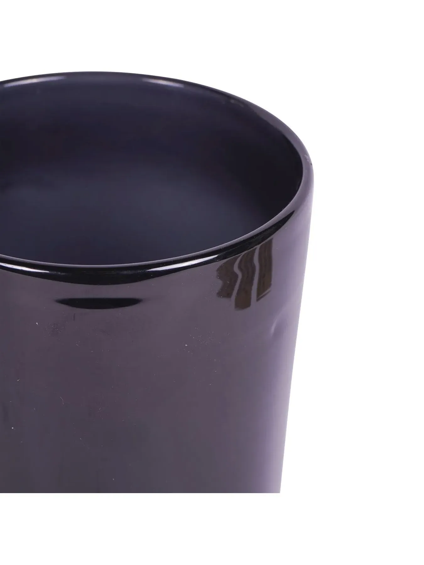 Glass Votive Vase with Wooden Base - Black