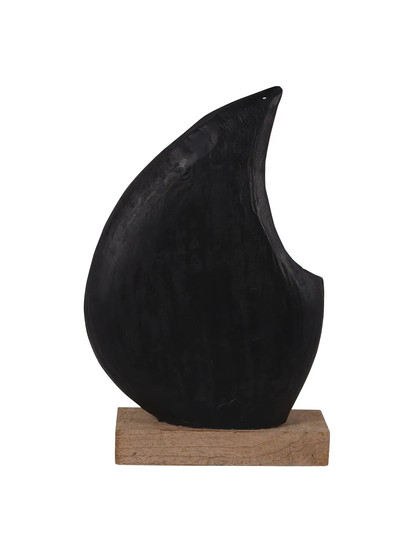 Hand Carved Wood Sculpture - Black, Solid Wood