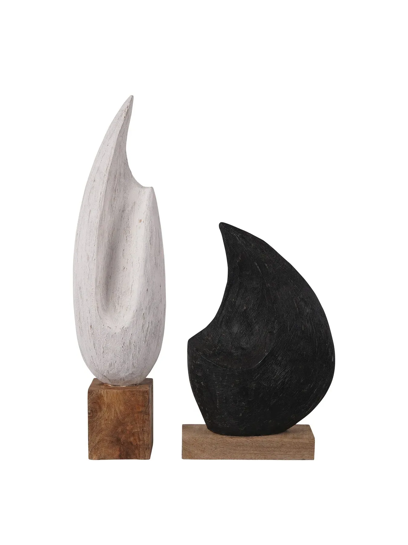 Hand Carved Wood Sculpture - Black, Solid Wood