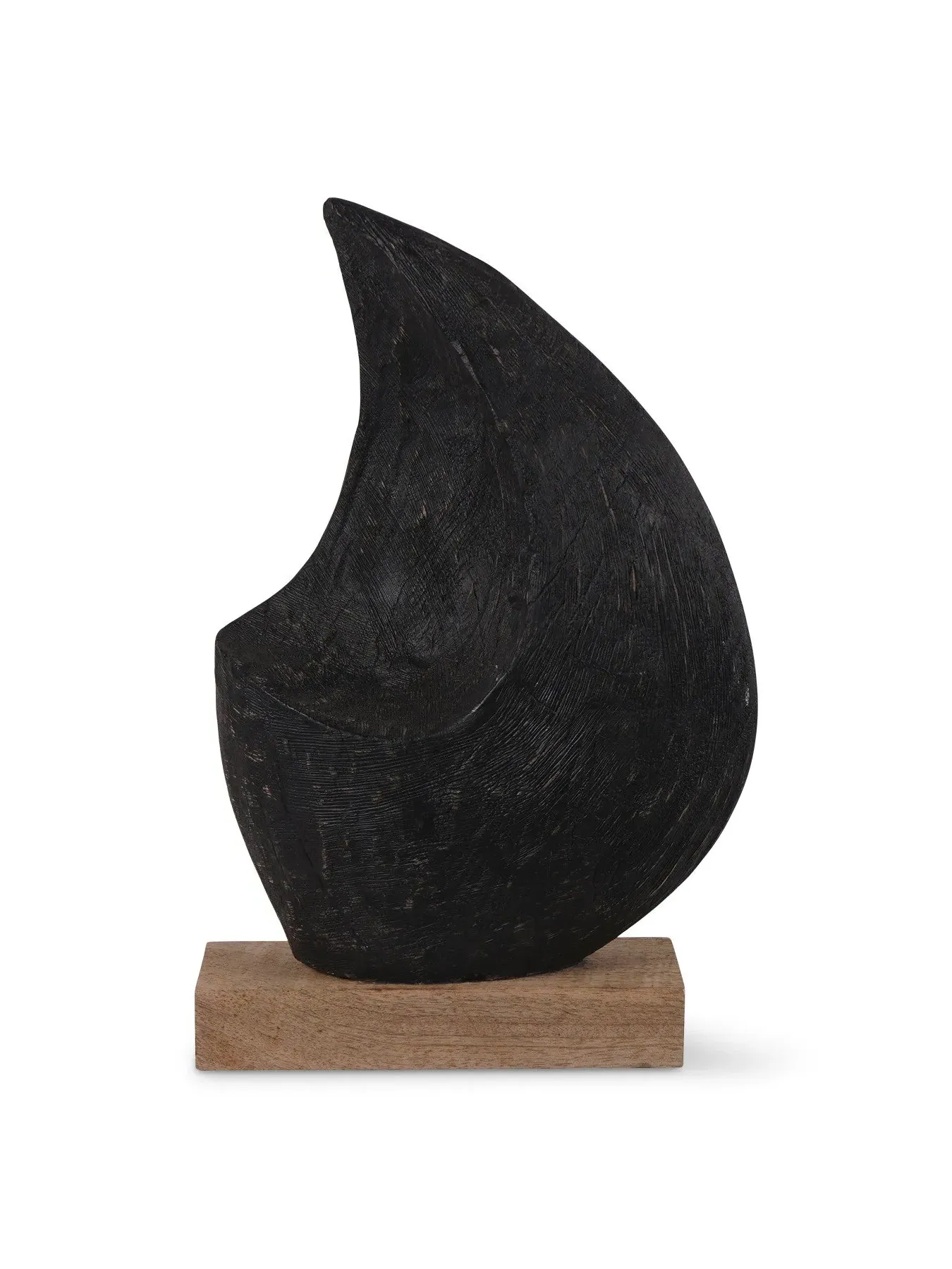 Hand Carved Wood Sculpture - Black, Solid Wood image