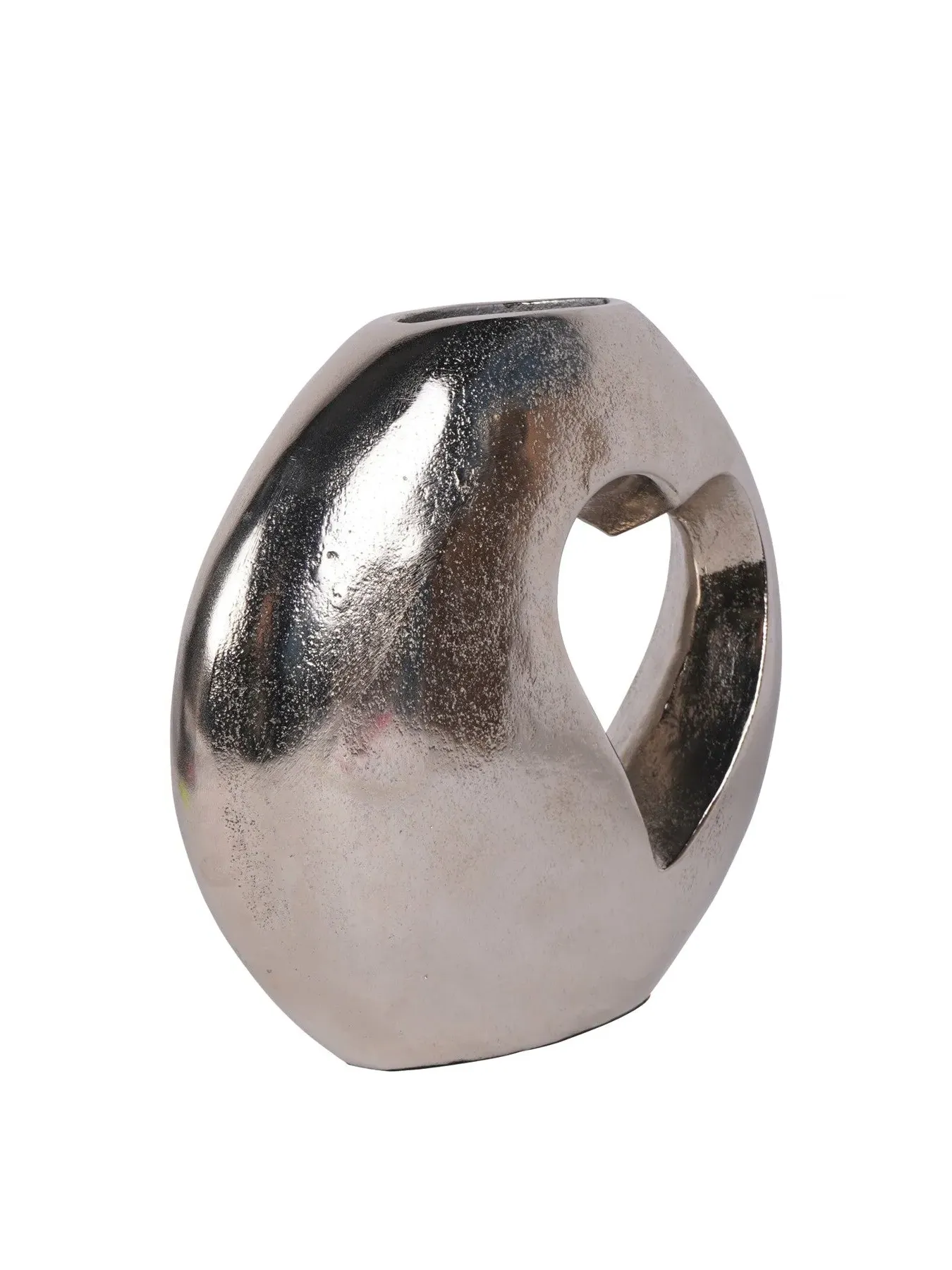 Heart Cast Aluminium Vase - Silver