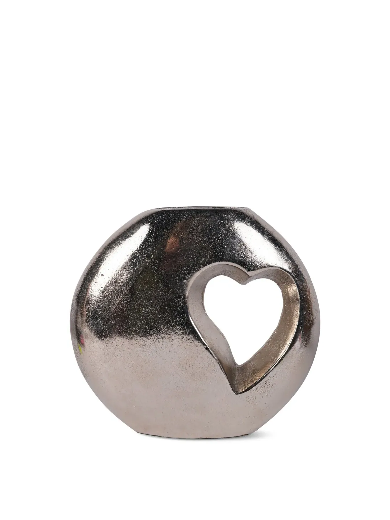 Heart Cast Aluminium Vase - Silver image