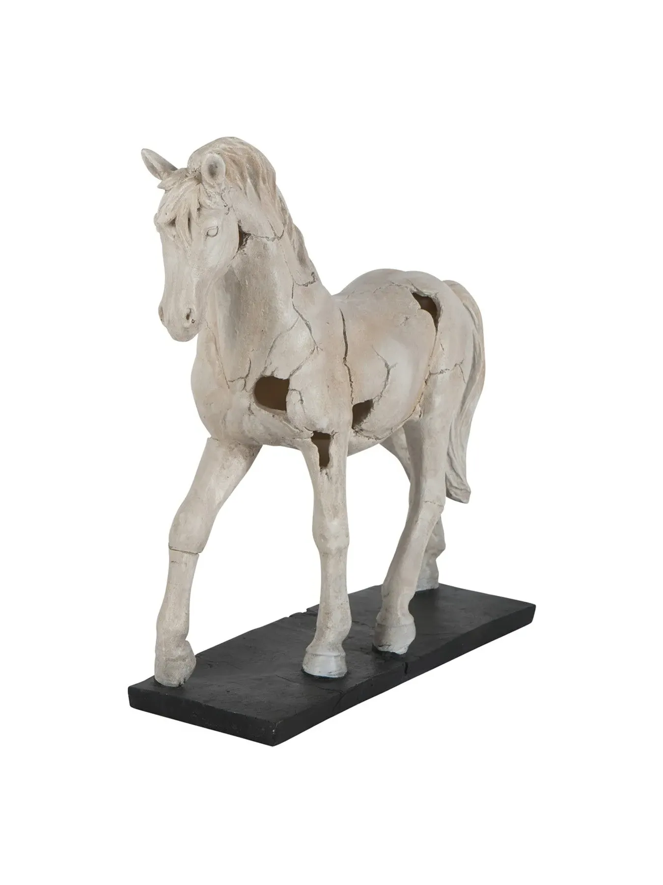 Horse Aged Sculpture - White