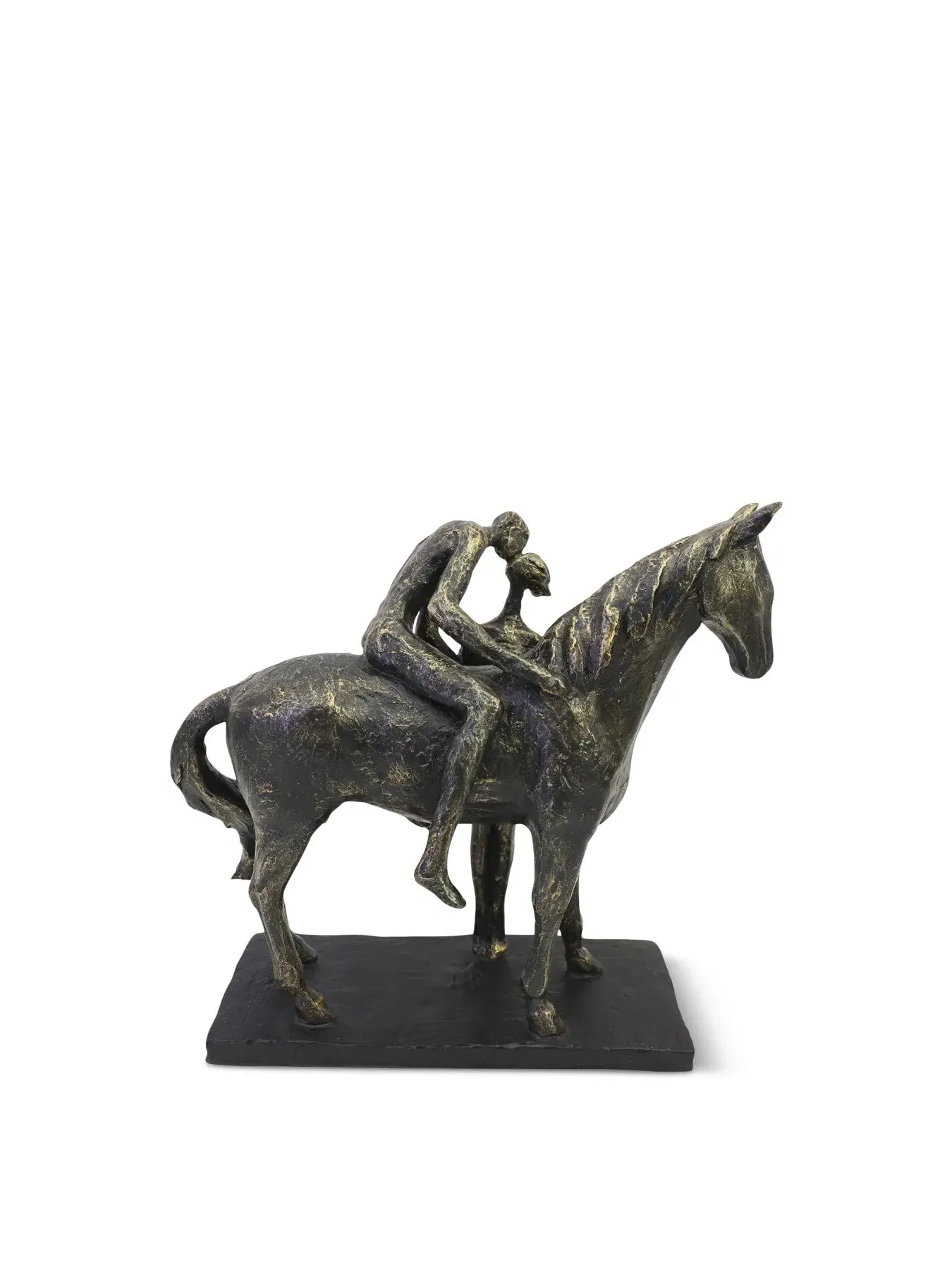 Kissing Couple Horse Sculpture - Bronze image