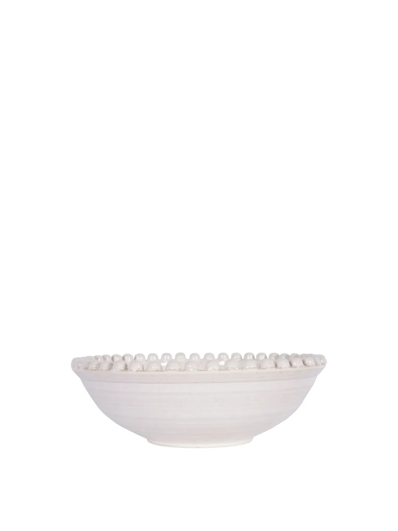 Large Ceramic Bowl Reactive Glaze - Cream