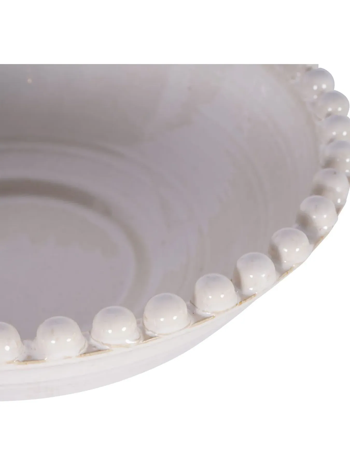 Large Ceramic Bowl Reactive Glaze - Cream